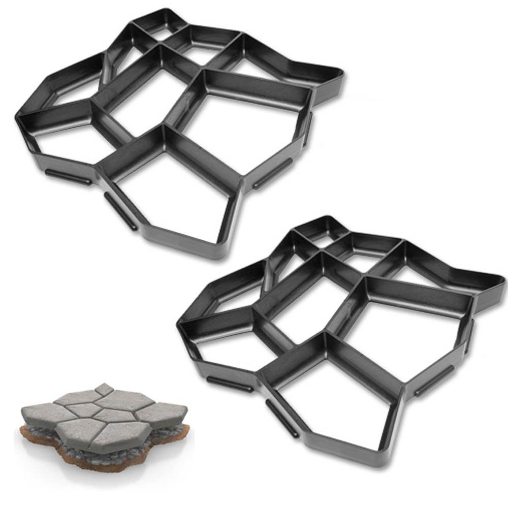 Clanmacy Gipsfaserplatten 2X DIY Pflasterform Betonpflaster Gehweg Gießform Schablone Garten