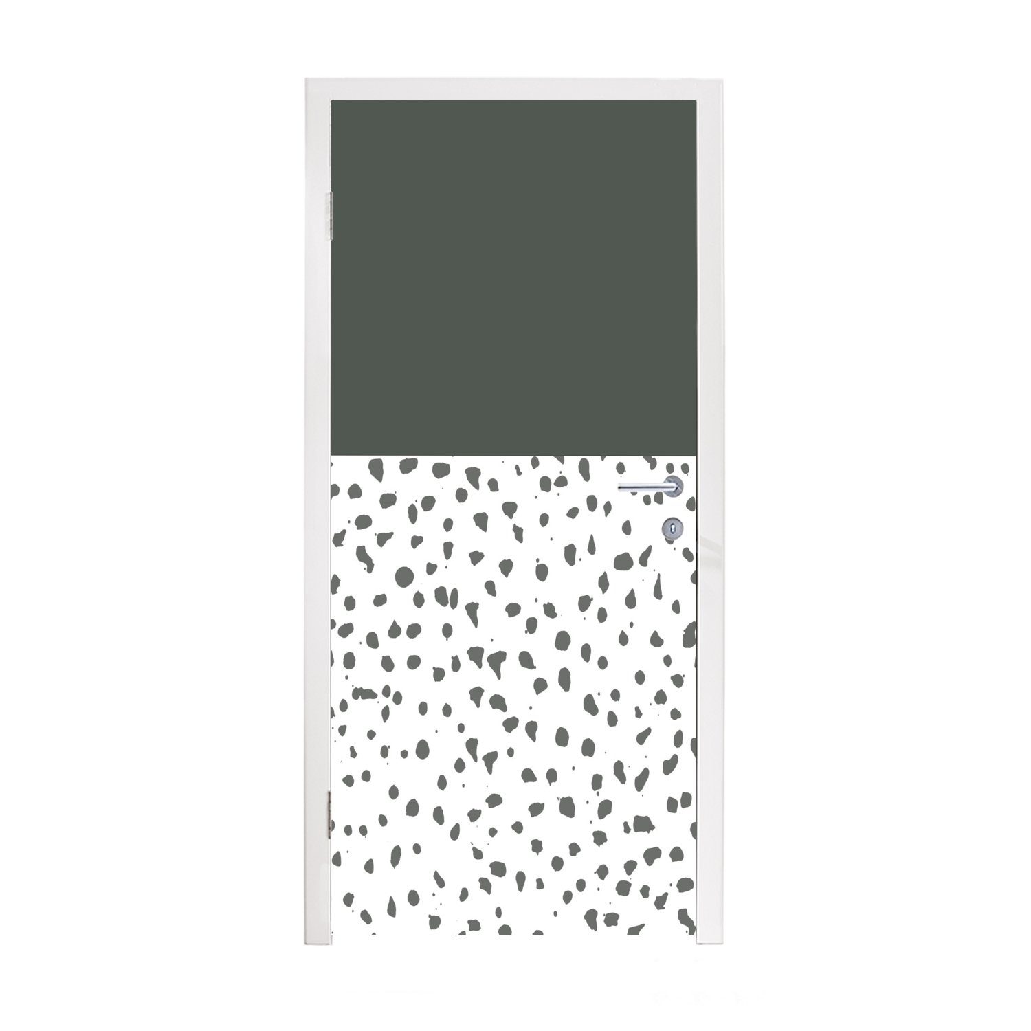 75x205 Weiß, (1 Grau Fototapete MuchoWow Tür, Matt, Türaufkleber, für Polka - St), bedruckt, cm dots - Türtapete