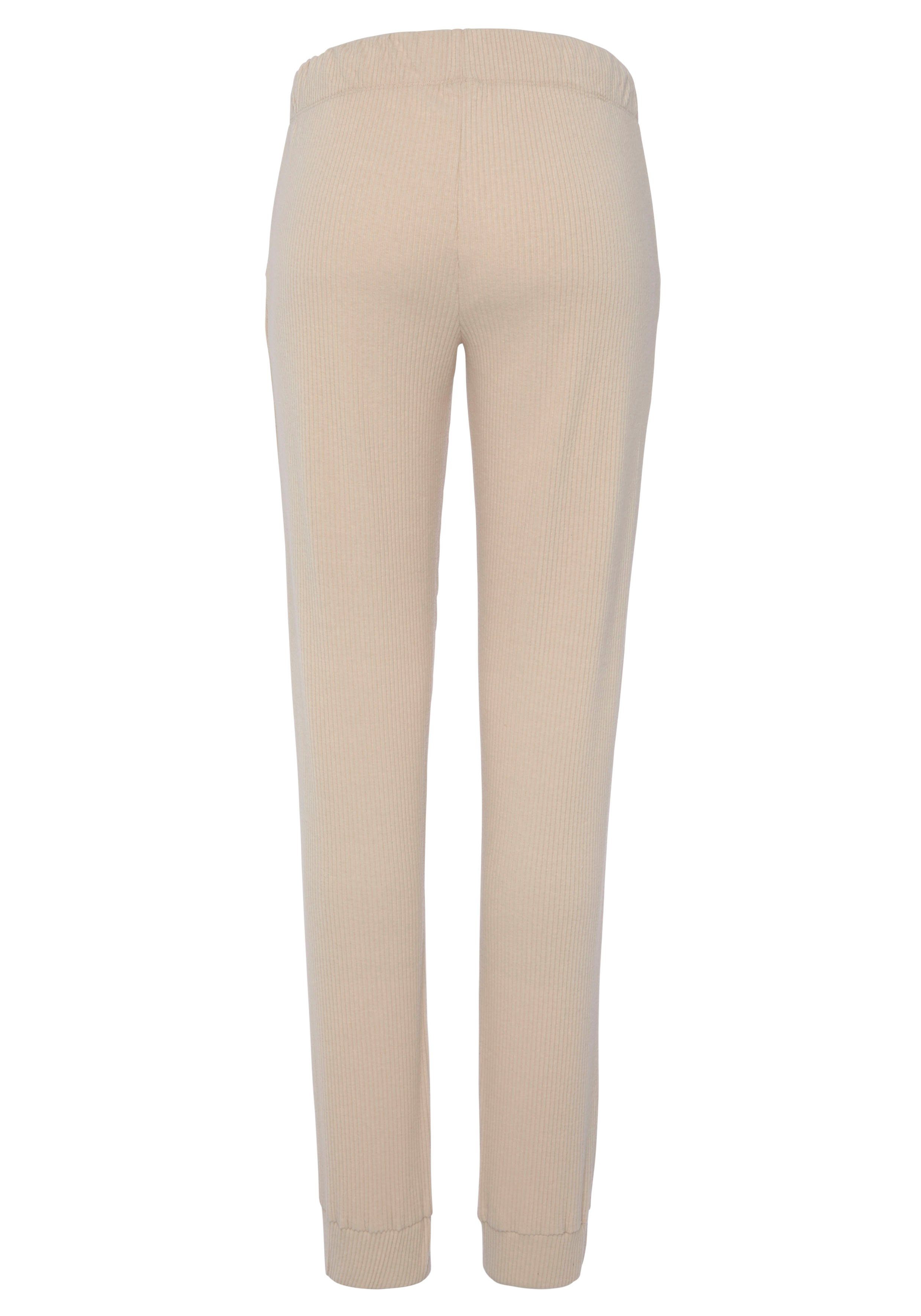s.Oliver Relaxhose Sweathose aus Ripp-Qualität mit Einrifftaschen, Loungewear – Bild 4 von 5