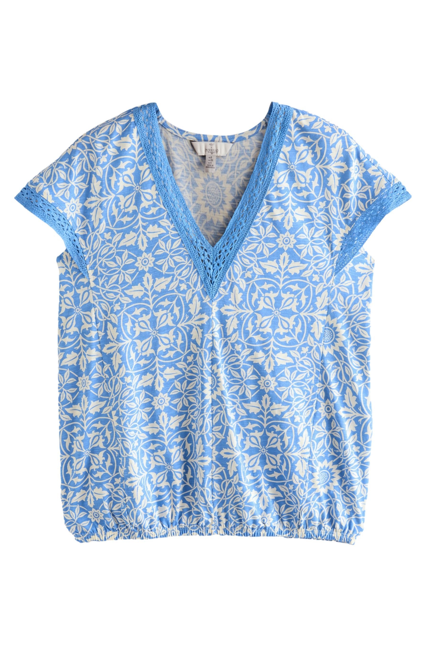 Next V-Shirt Kurzärmeliges Top, Spitzendetails und günstig online kaufen