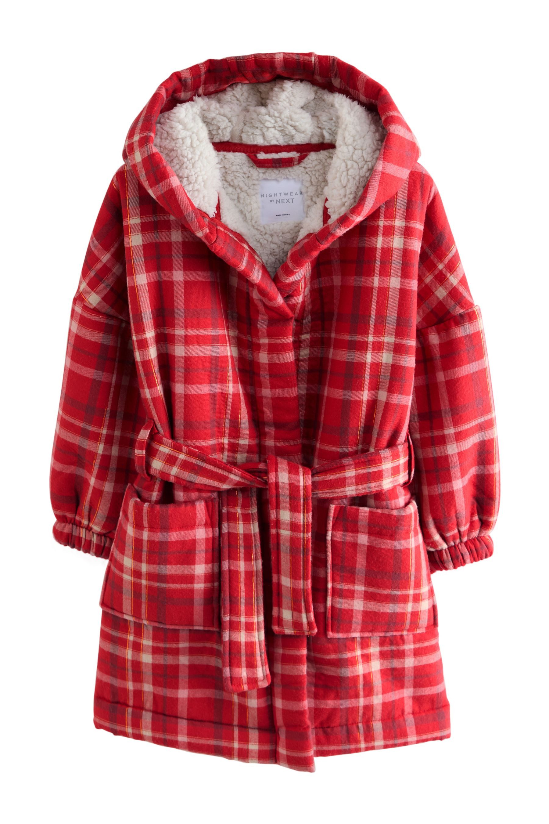 Next Kinderbademantel Bademantel mit Teddyfutter, Polyester (recycelt), Metallisierte Fasern