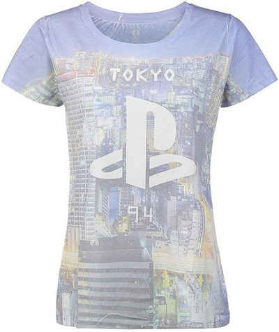 Playstation Print-Shirt PLAYSTATION All Over Damen T-Shirt Tokyo 94 Erwachsene + Jugendliche Gr.XL