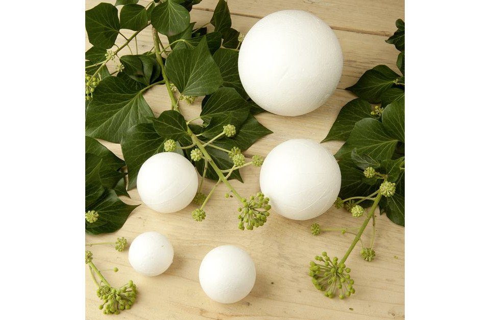 Prima Flora Bastelnaturmaterial Styroporkugel Ø 12 cm, weiß