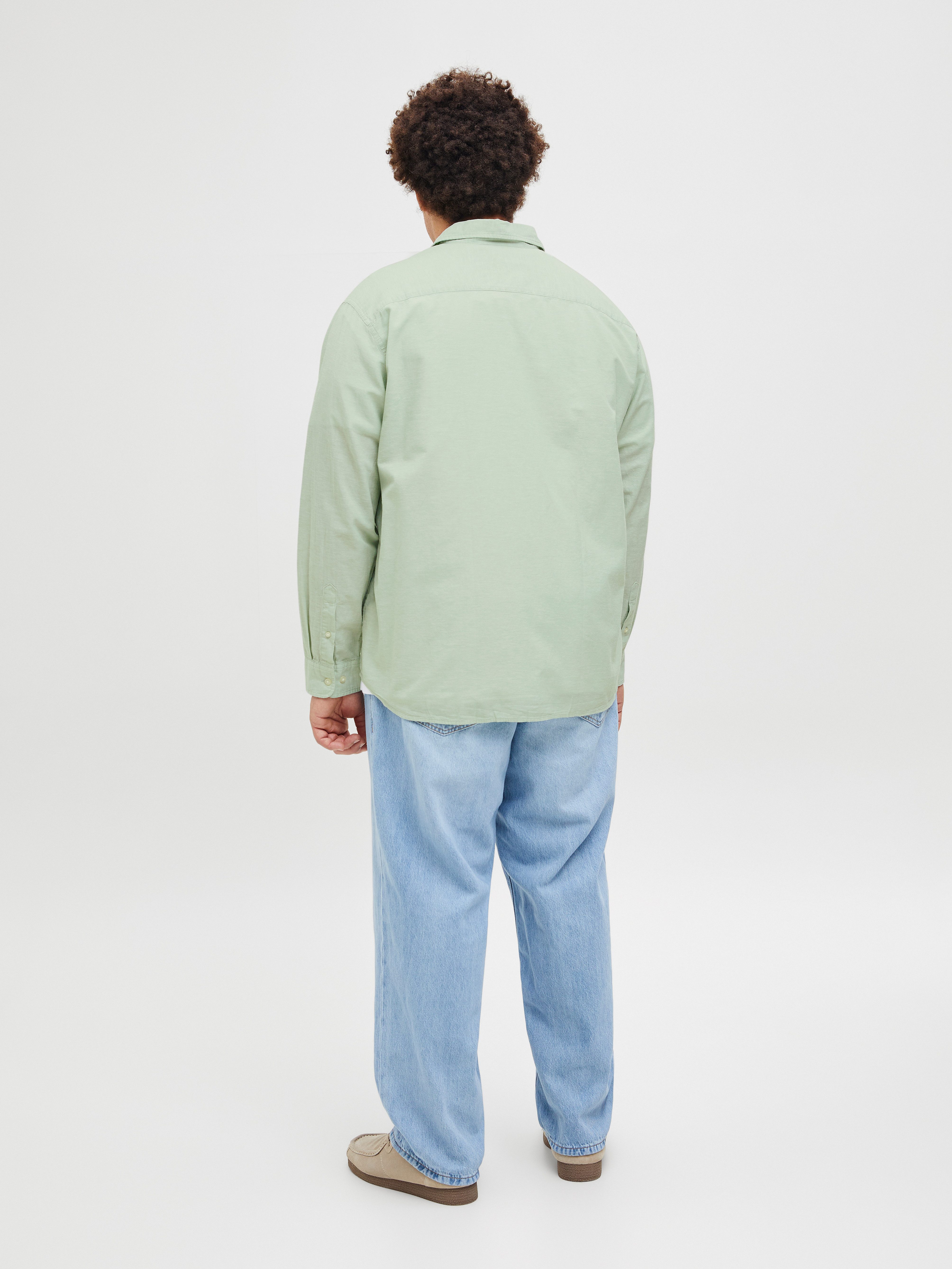 Jack & Jones PlusSize Langarmhemd JJEBREEZE SHIRT LS SN PLS mit Hemdkragen