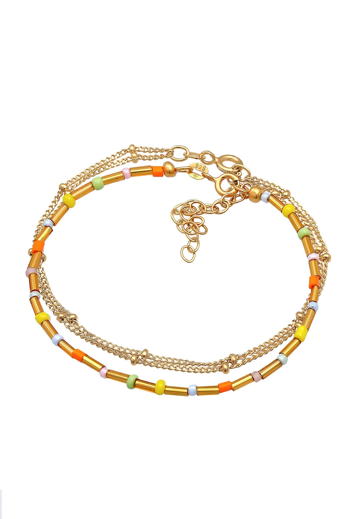 Elli Armband Layer Kugel Glas Beads Bunt 2er Set 925er Silber (kein Set, 1- günstig online kaufen