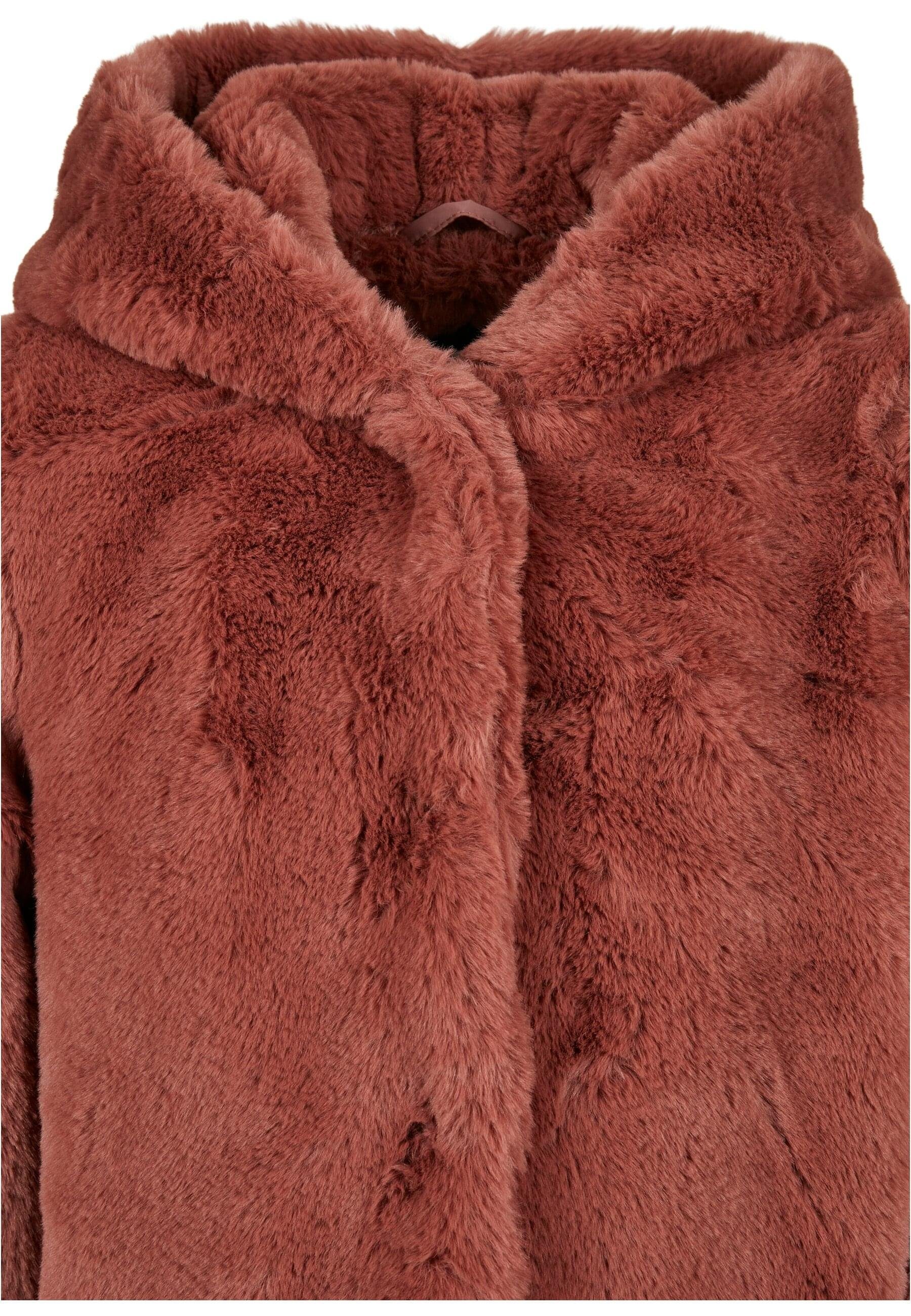 (1-St) Winterjacke CLASSICS Damen URBAN Teddy Girls Hooded Coat darkrose