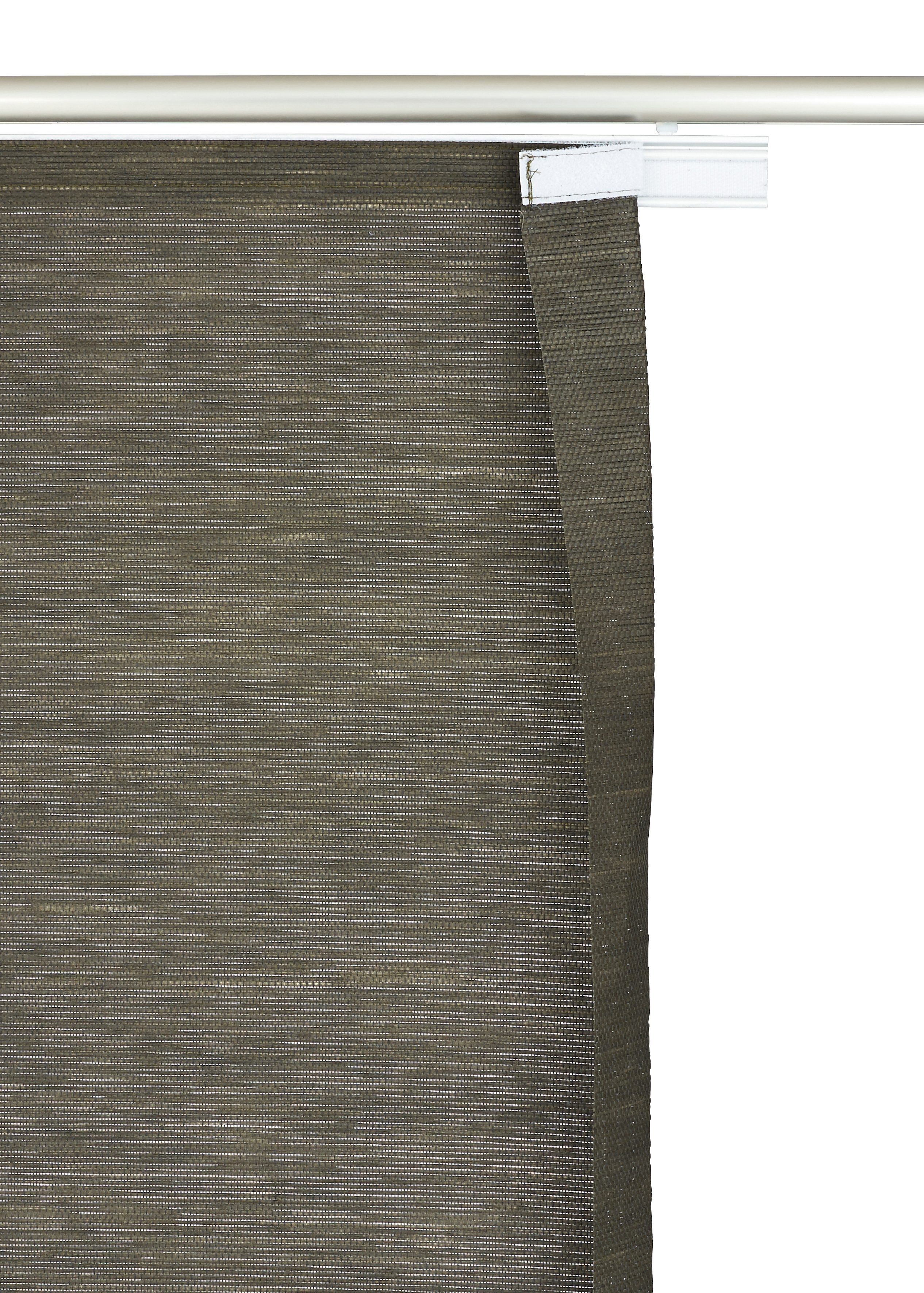 GARDINIA Schiebegardine Flächenvorhang Natur-optik (1 St), Klettband, blickdicht, ohne Paneelwagen