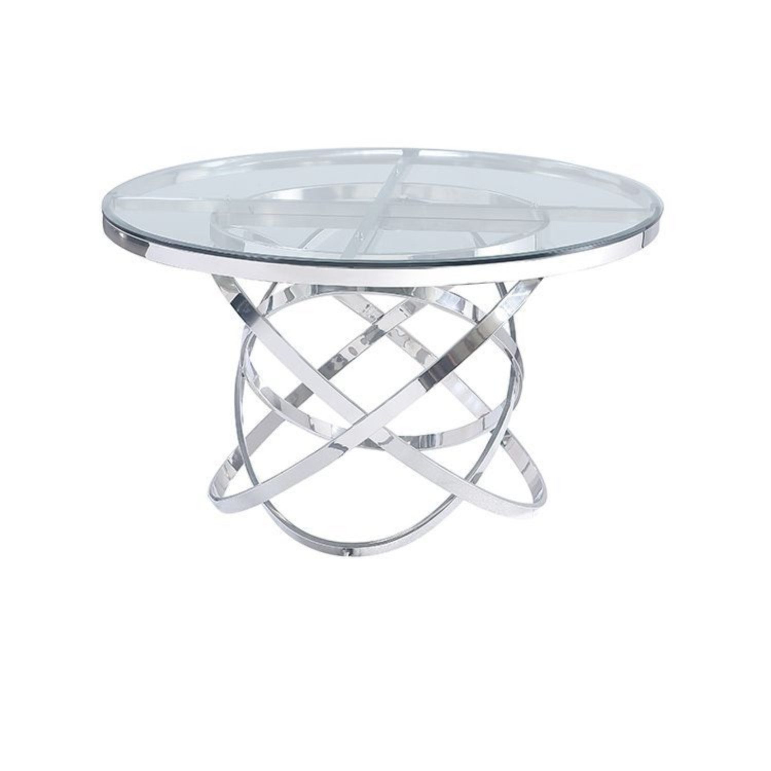 alesvelt Esstisch Runder Esstisch mit Marmor-Optik und Edelstahlgestell 130 x 76 cm