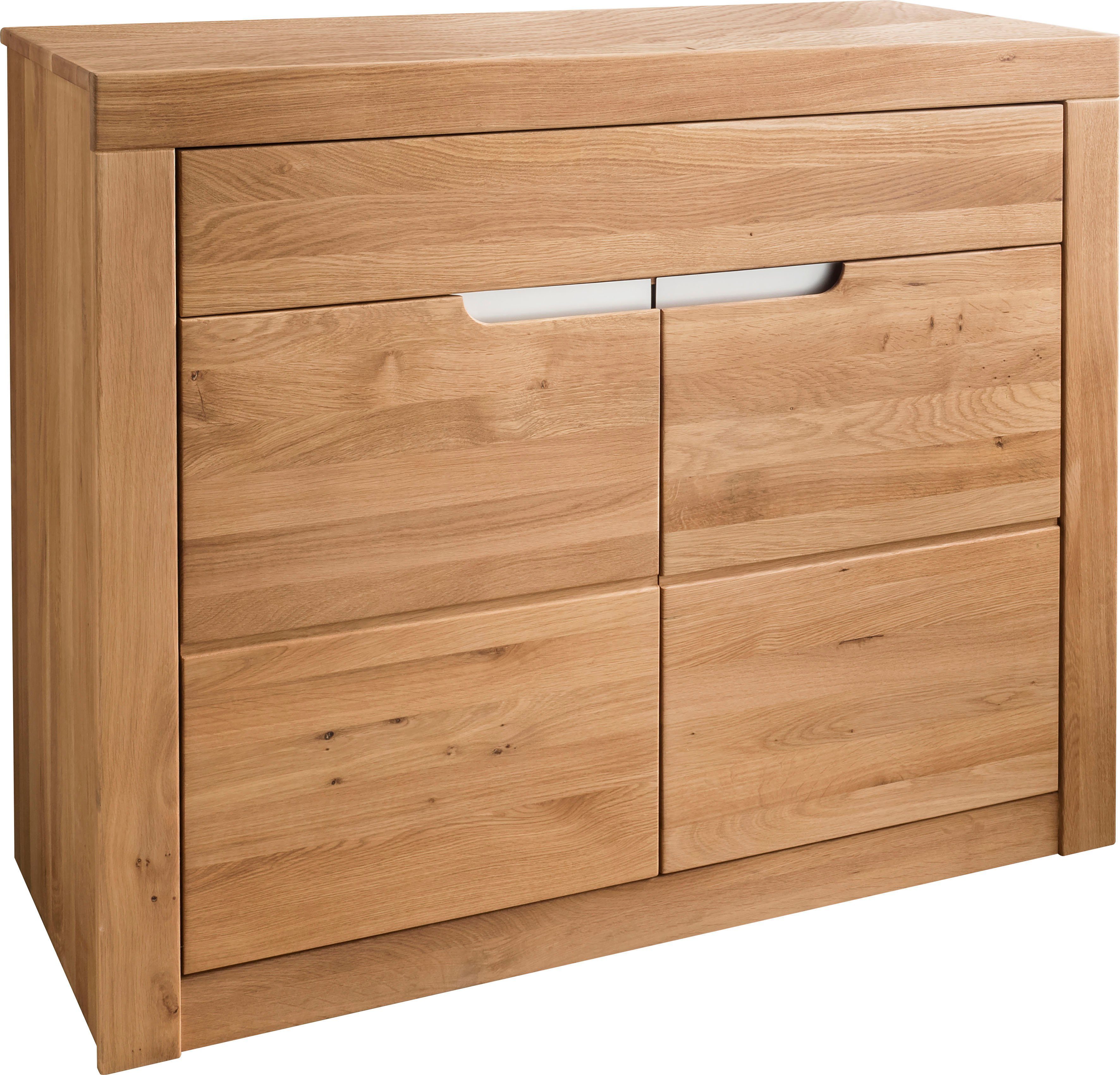 Wohn[glück]lich by Infantil Kommode Basel, Sideboard, Schrank 2 trg Wildeiche massiv, Breite 107 cm, Landhaus