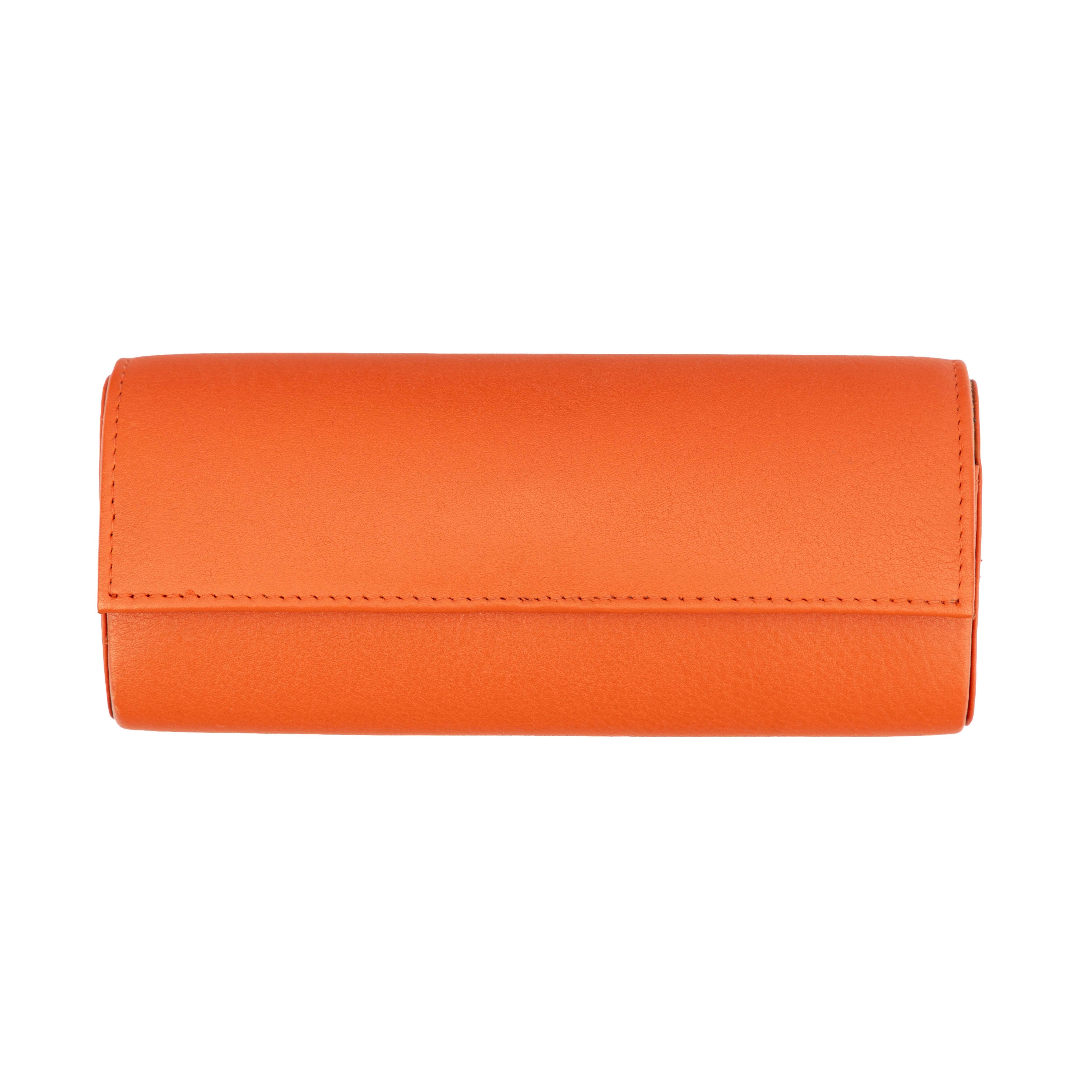 Brillenetui "Mio" Brillenetui aus Nappa-Leder in Orange, Handmade