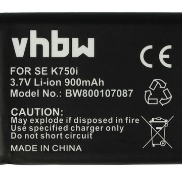 vhbw kompatibel mit Sony-Ericsson Z710c, Z525i, Z710i, Z530i, Z530c Smartphone-Akku Li-Ion 900 mAh (3,7 V)