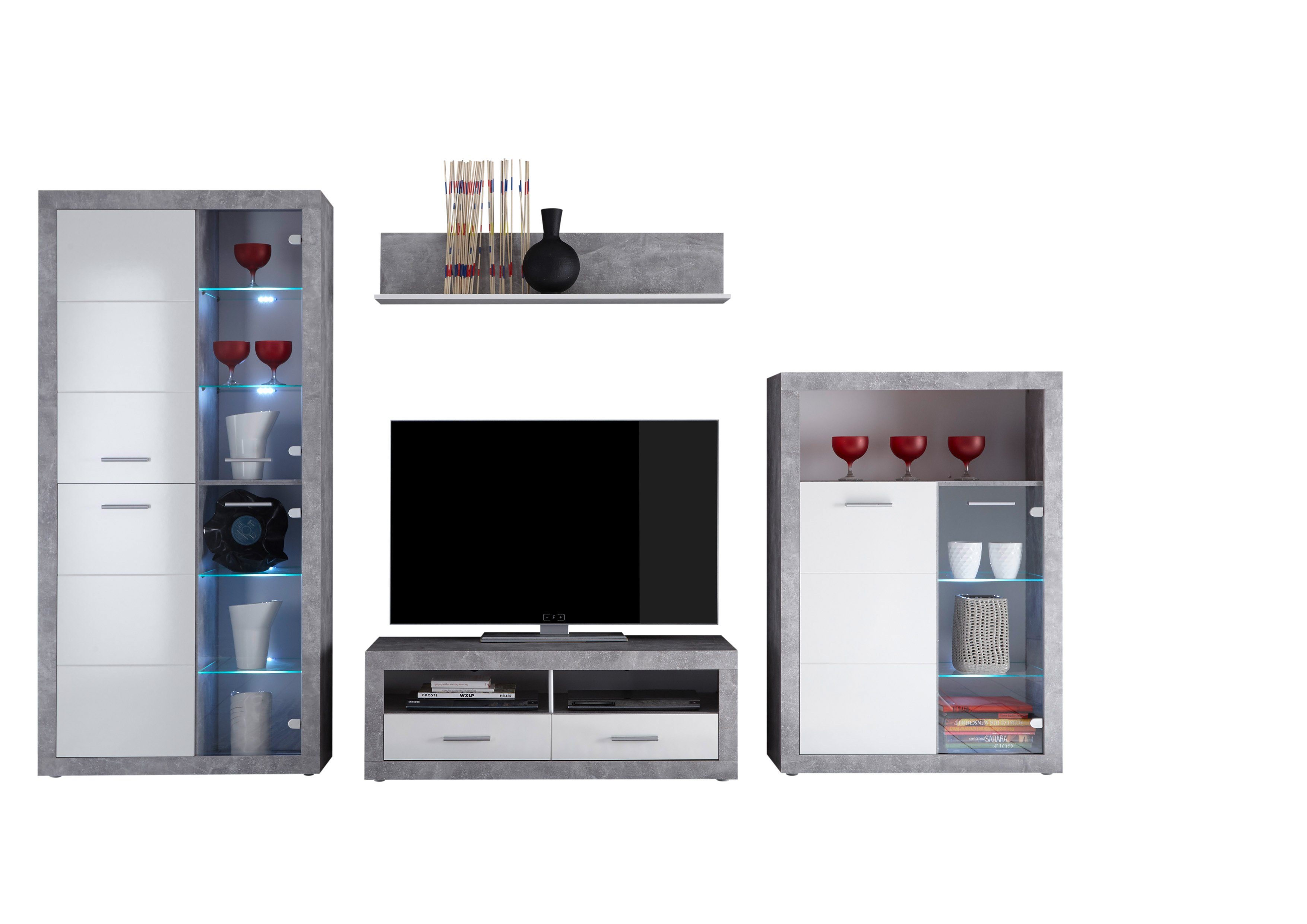 HBZ Wohnwand 304 x 194 x 48 cm (B/H/T), (4-St) günstig online kaufen