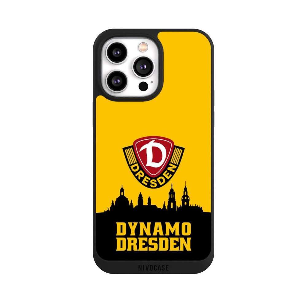 NIVOCASE Handyhülle SG Dynamo Dresden Skyline SGD Dynamo Silhouette Dresden, Apple iPhone 14 Pro Max Handyhülle Hülle NIVOpure Case Schwarz