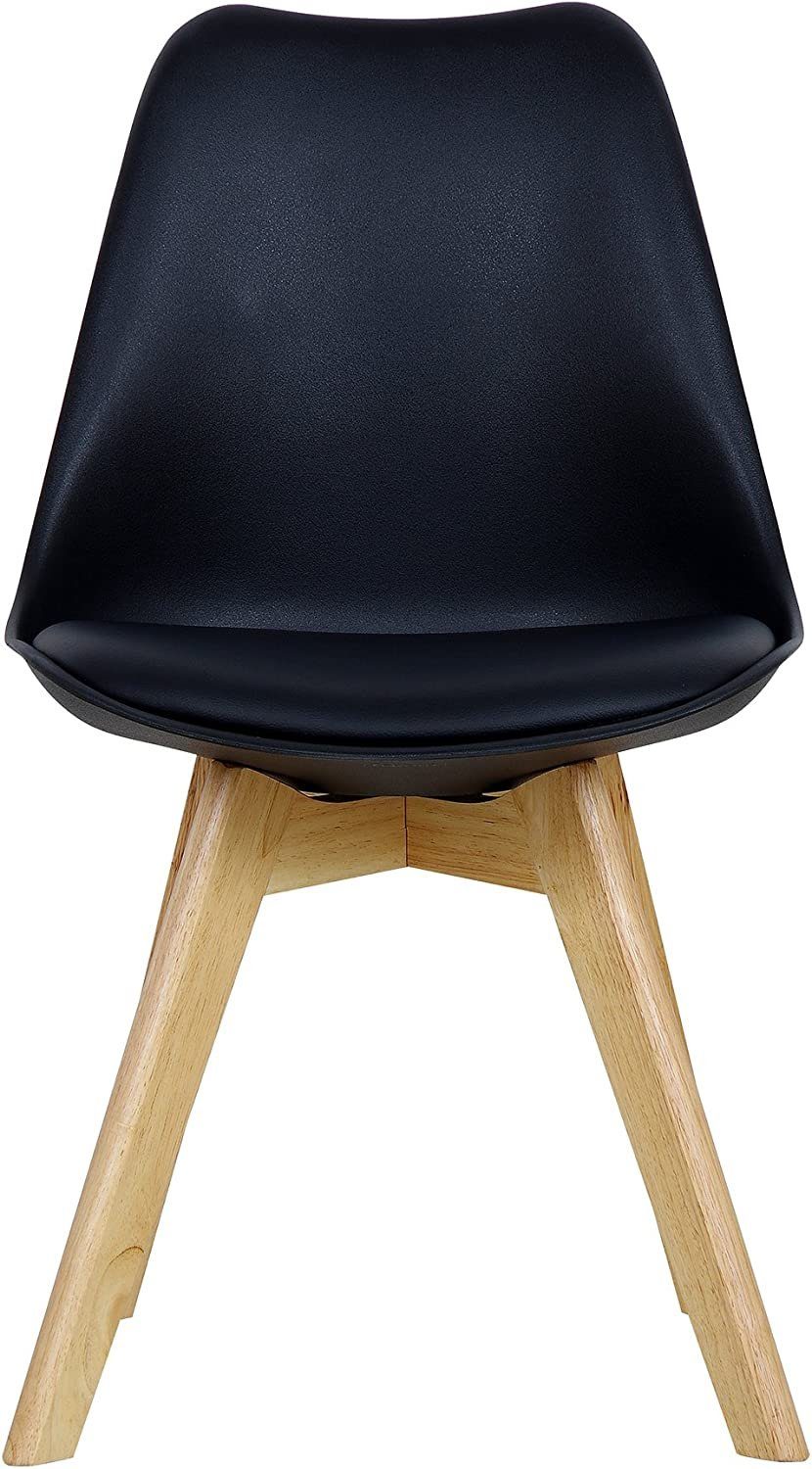 | Esszimmerstuhl St), Sitzfläche (Set, Kunstleder 6 aus Schwarz Woltu Designstuhl Schwarz