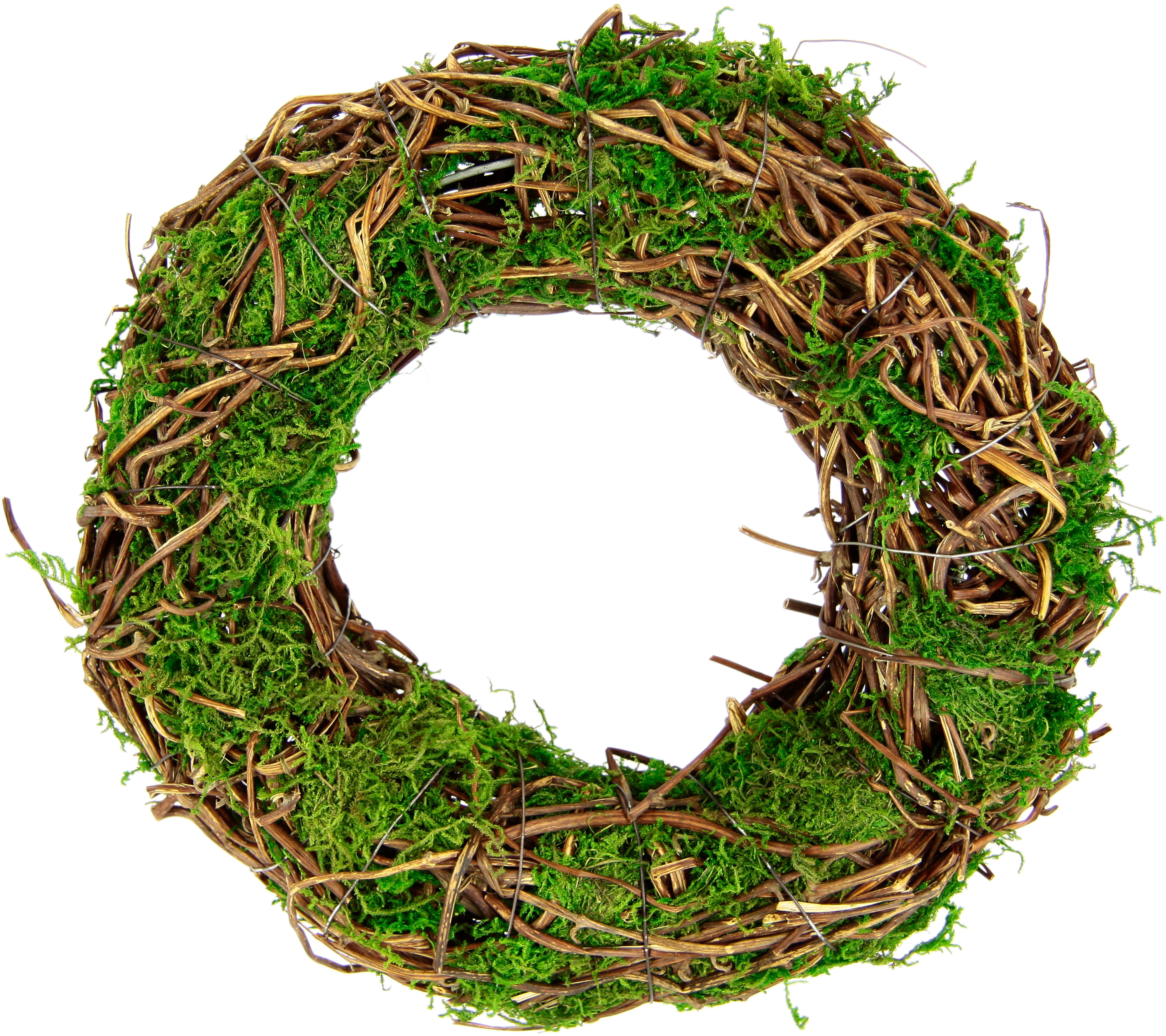 Kunstkranz Kranz aus Moos und Rattan Weidenkranz Blumenkranz Dekokranz