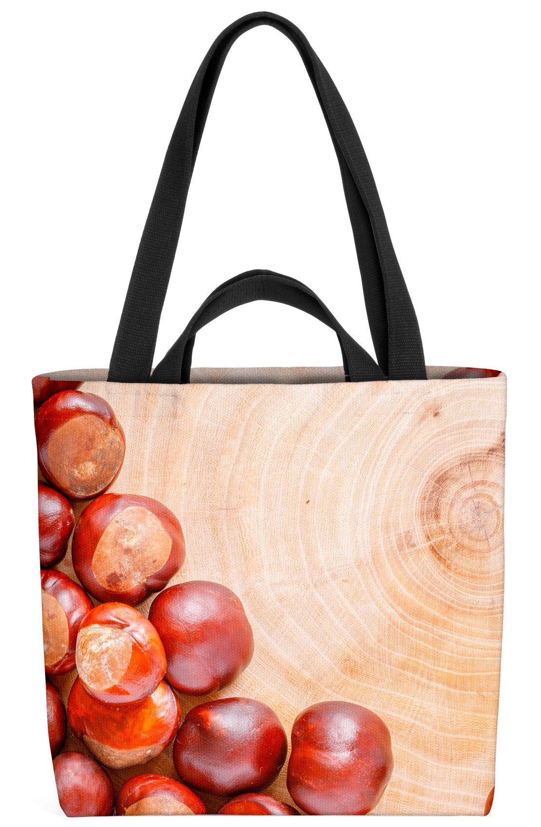 VOID Henkeltasche (1-tlg), Herbst Kastanien Wald Winter Rosskastanien Weihnachten Holz baum röst | Henkeltaschen