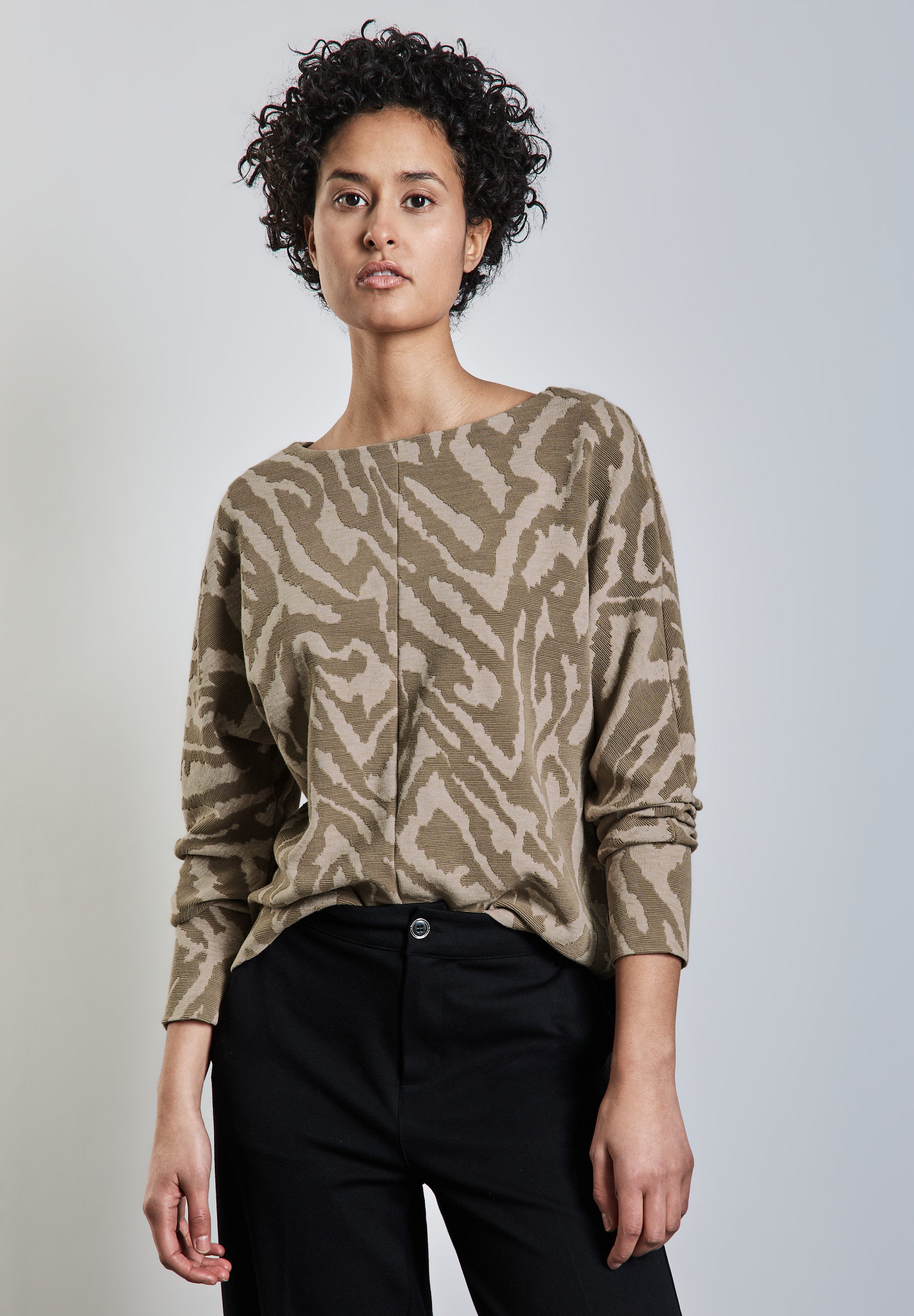 STREET ONE Langarmshirt aus elastischem Materialmix günstig online kaufen