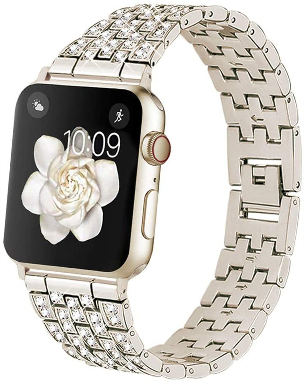kompatibel mit Serie champagnerfarben Watch 7/6/5/4/SE/3/2/1 Apple Armband Smartwatch-Armband iWatch ELEKIN für