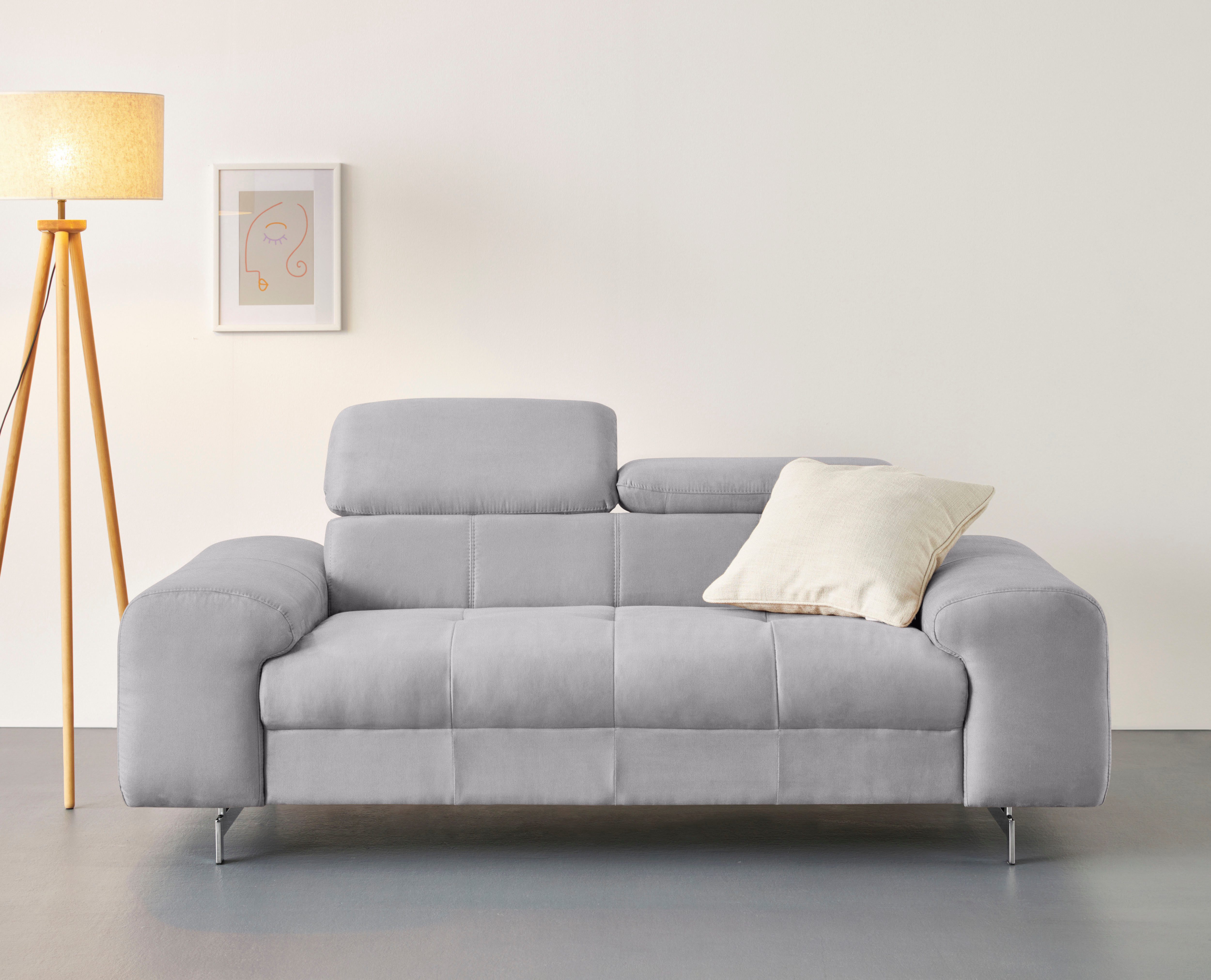 COTTA 2-Sitzer Chef, Big-Sofa mit Kopfteilverstellung, edle Metallkufen