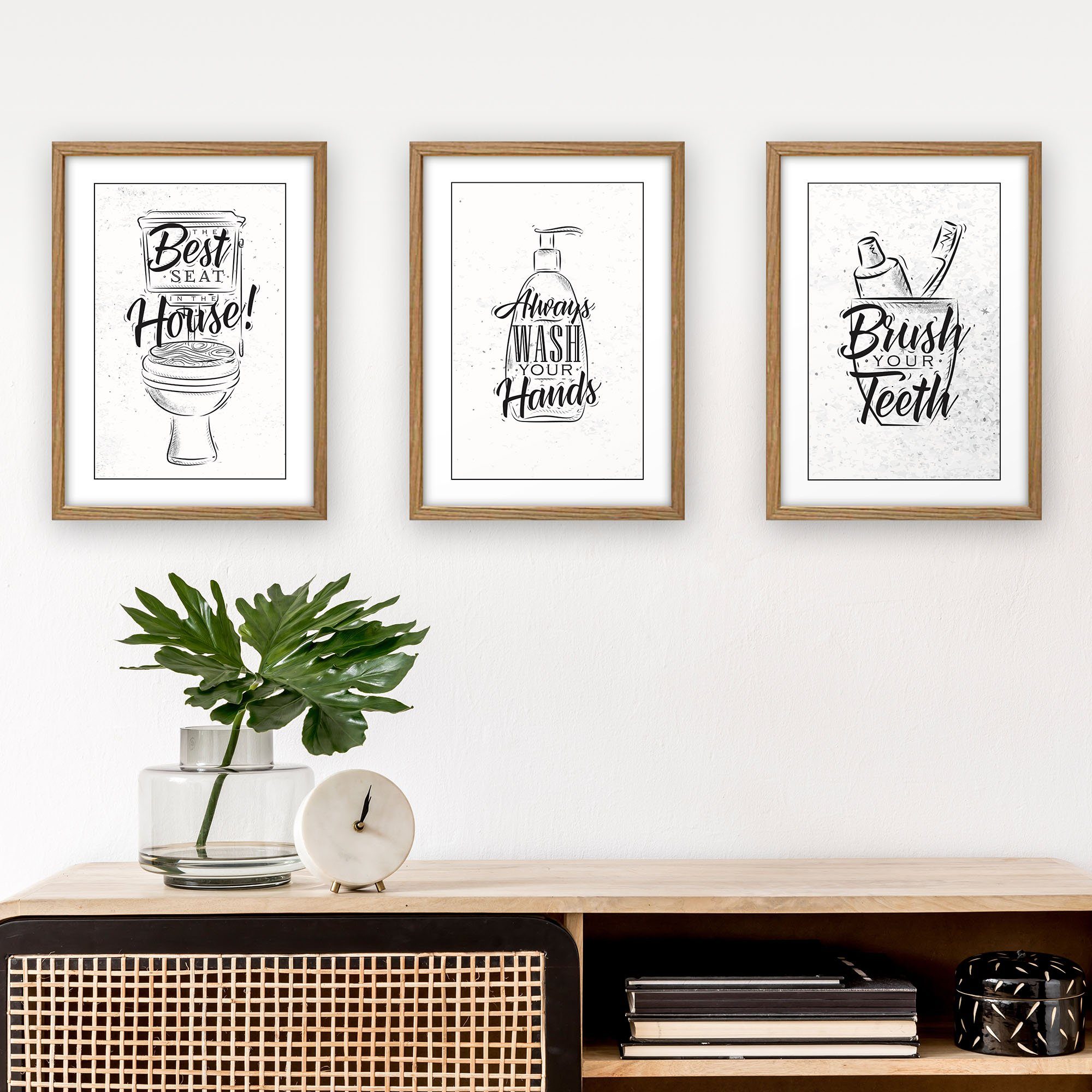 Kreative Feder Poster, WC, Bad, Badezimmer, Toilette, Waschbecken, Seife, Z günstig online kaufen