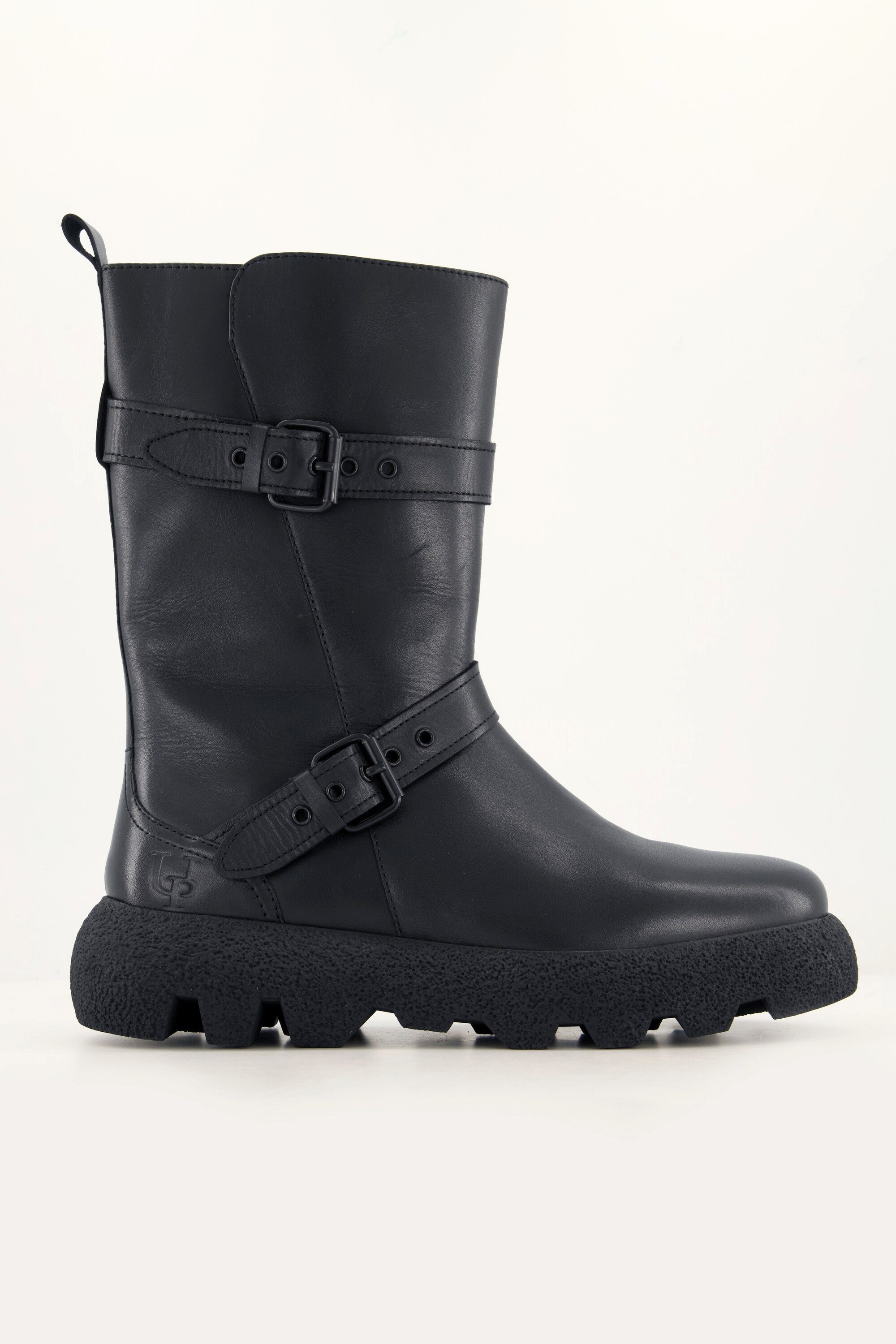 Ulla Popken Leder-Boots Nappaleder Zierbänder Zipper Weite H Stiefel – Bild 2 von 3