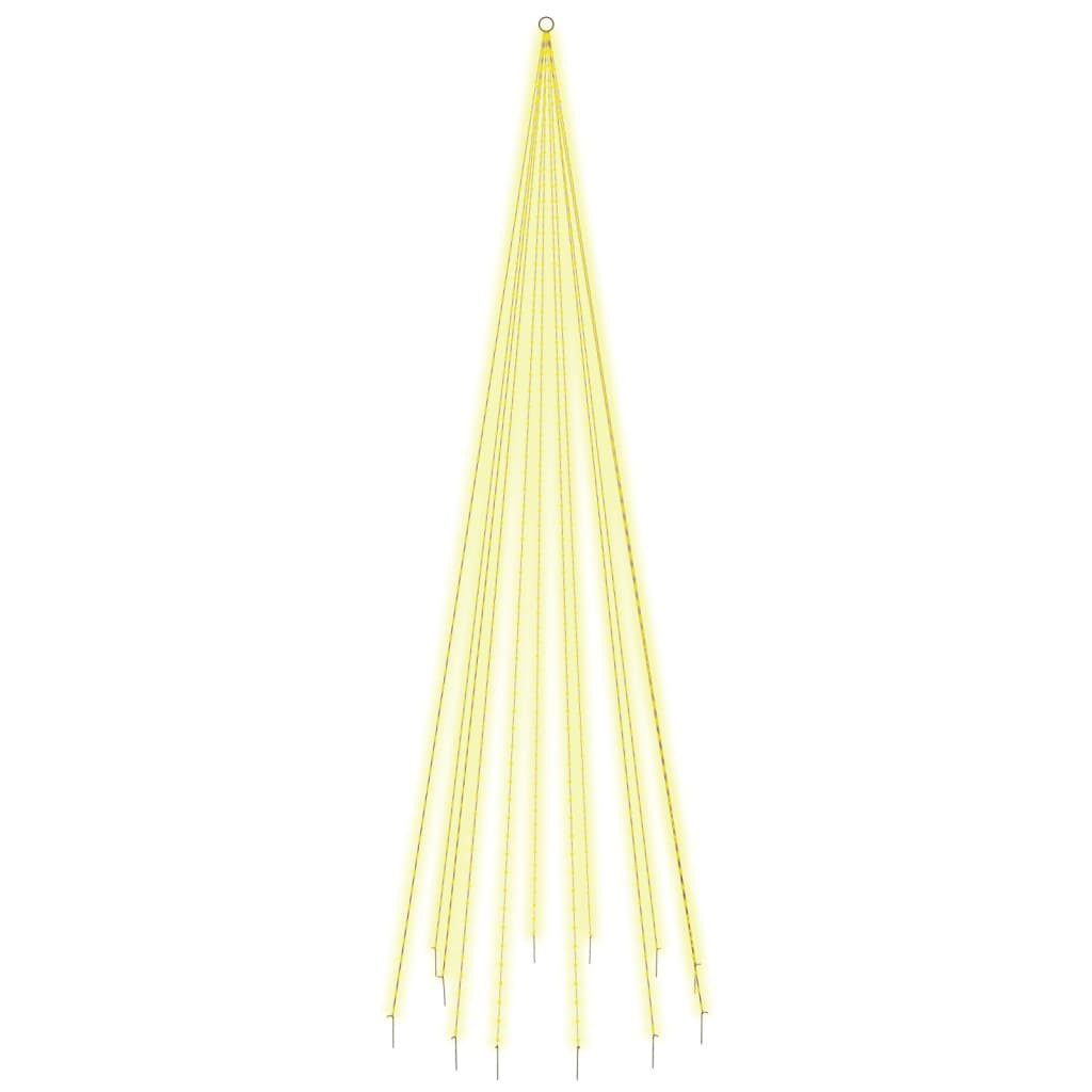 vidaXL Künstlicher Weihnachtsbaum LED-Weihnachtsbaum für Fahnenmast Warmweiß 732 LEDs 500 cm