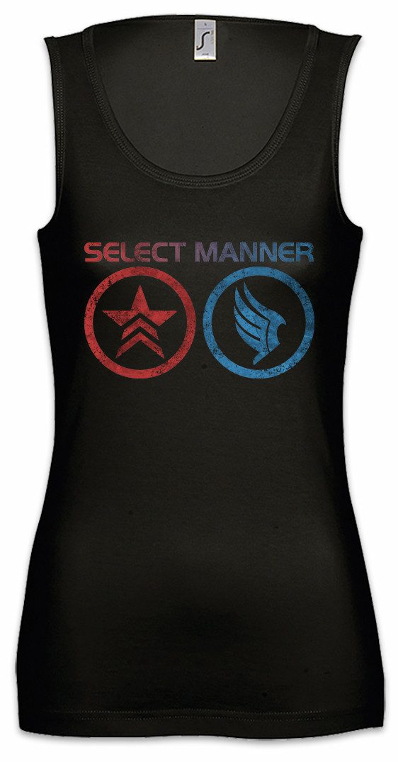 Urban Backwoods Tanktop Select Manner Ärmelloses Damen T-Shirt Jack Commander Mass Good Effect Symbol Evil Normandy Sheppard