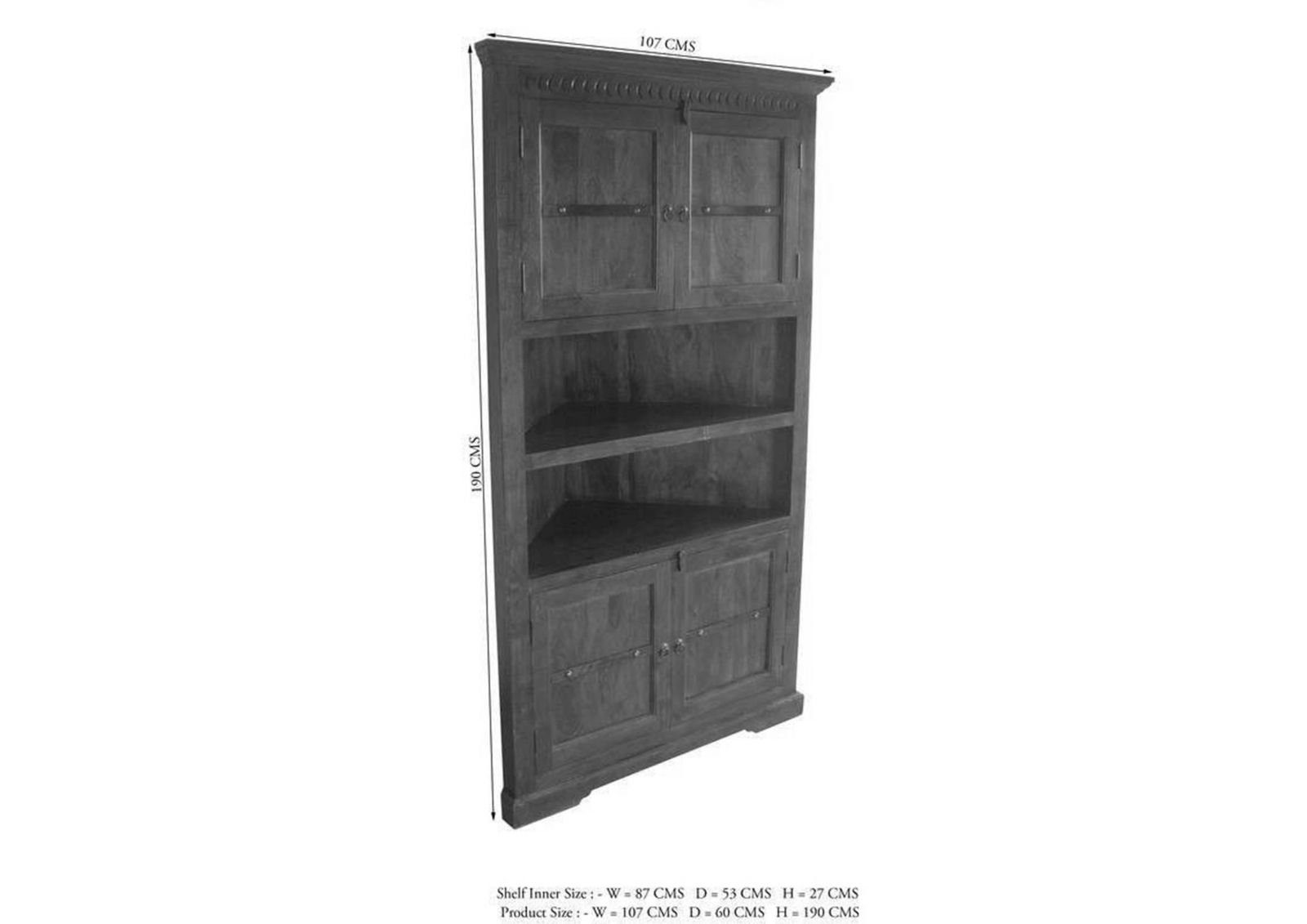 Massivmoebel24 Dreh-/Schwebetürenschrank Eckschrank Akazie 107x54x190 lackiert #526 OXFORD nougat