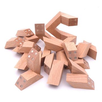 Philos Spiel, Geschicklichkeitsspiel MATH MAKER - kreatives Bauen mit Holzbausteinen, Holzspiel