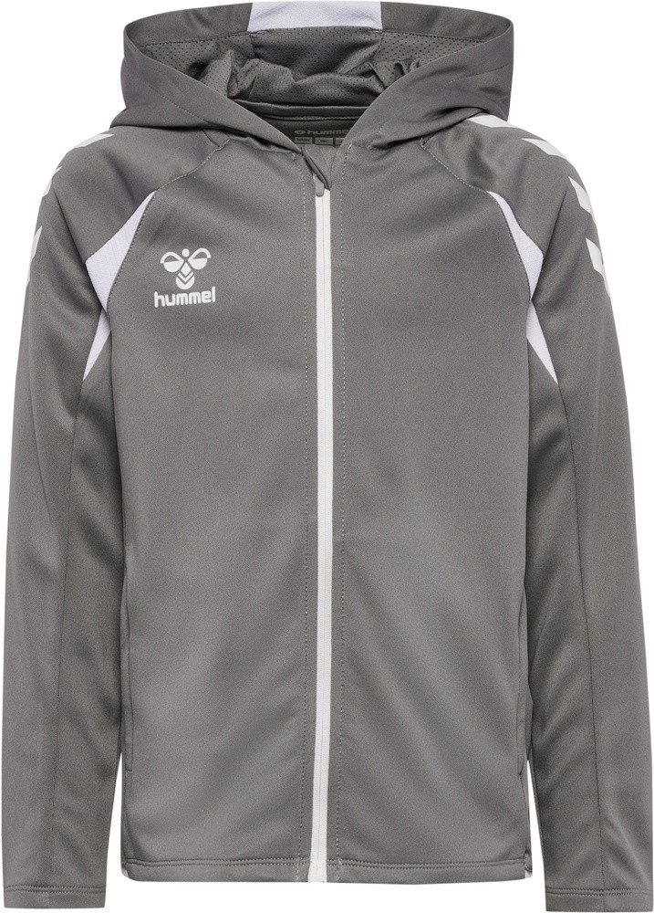 Kapuzenpullover hmlCORE 2.0 Full-Zip Hoodie (100% rec. Polyester) grau/weiss Kinder