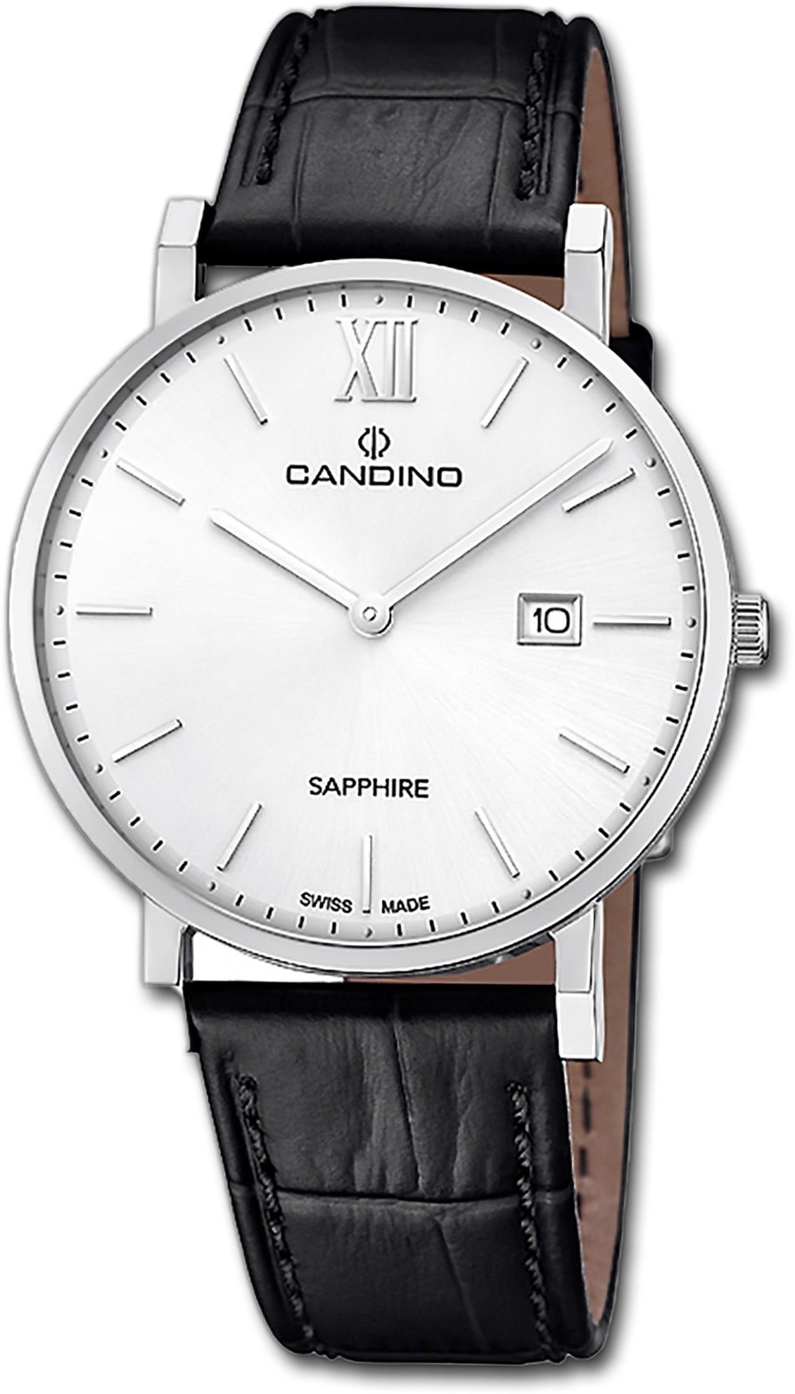 Candino Quarzuhr Candino Herrenuhr Classic, Herren Armbanduhr rund, Edelstahlarmband schwarz