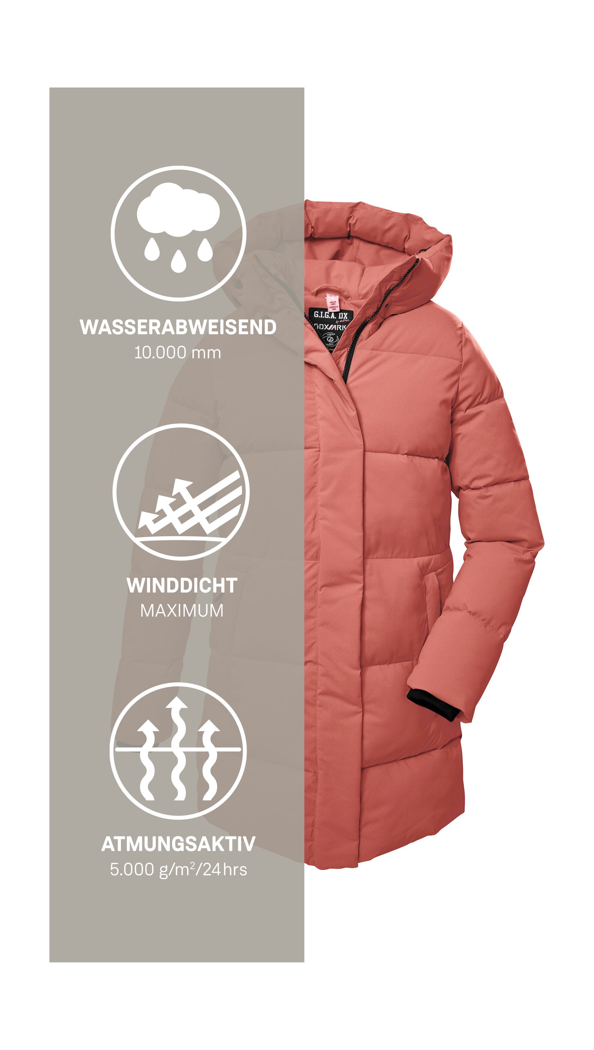 G.I.G.A. DX by killtec Steppmantel GW 1 WMN QLTD PRK Damen Steppparka, winddicht, wasserabweisend, 10.000 mm Wassersäule