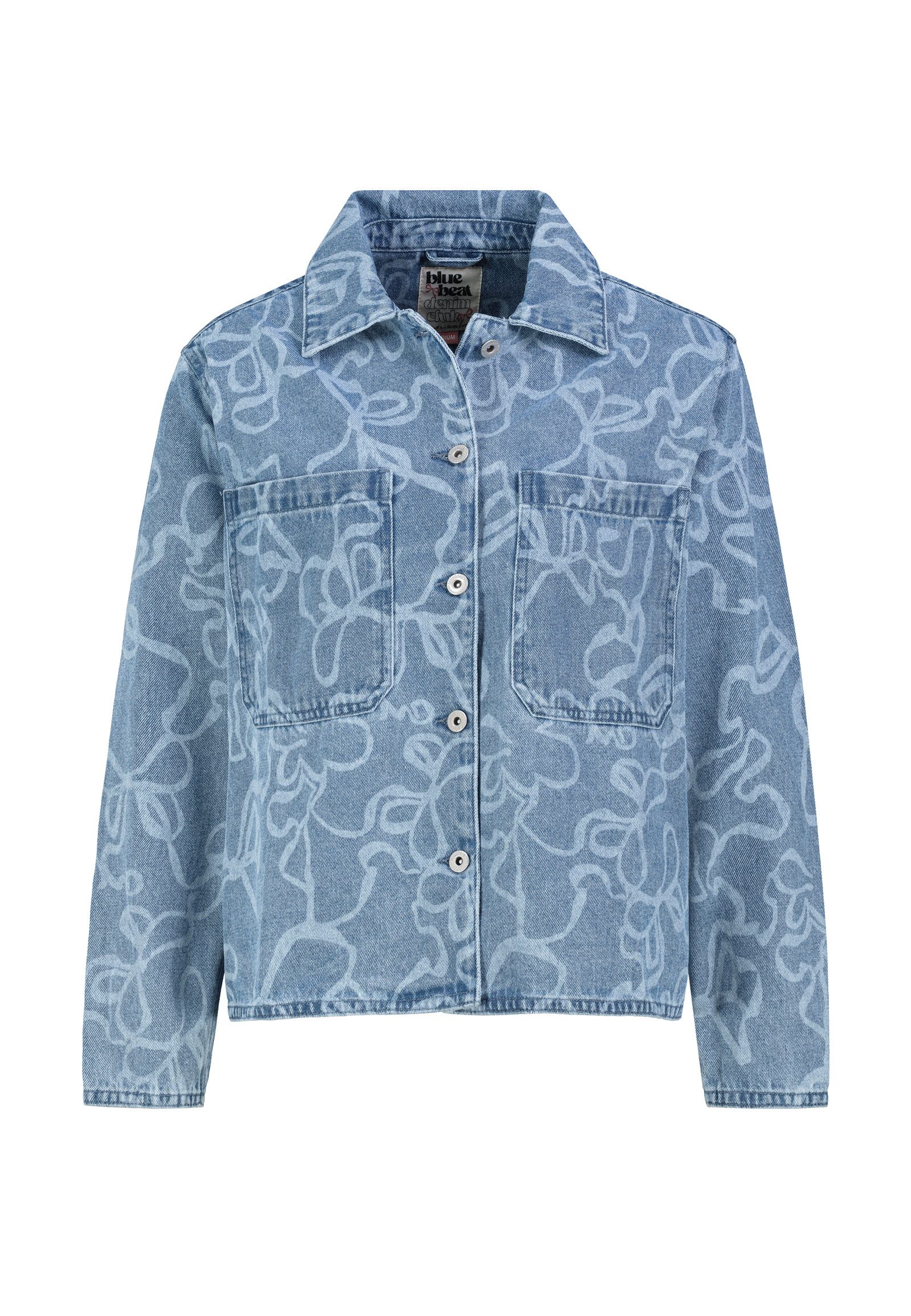 SUBLEVEL Jeansjacke Damen Jeansjacke mit Alloverprint