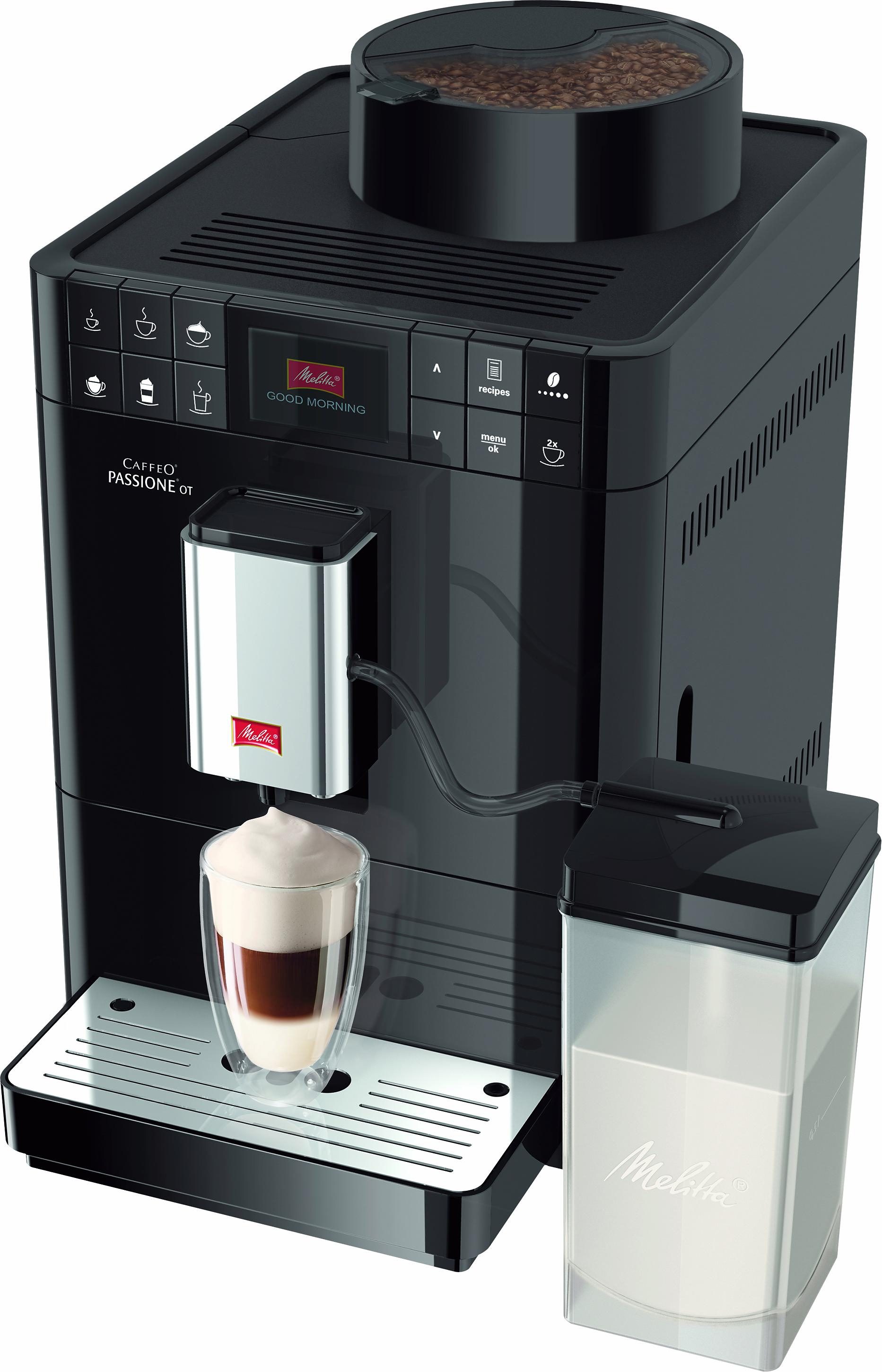 Melitta Kaffeevollautomat Passione® One Touch F53/1-102, schwarz, One Touch Funktion, tassengenau frisch gemahlene Bohnen