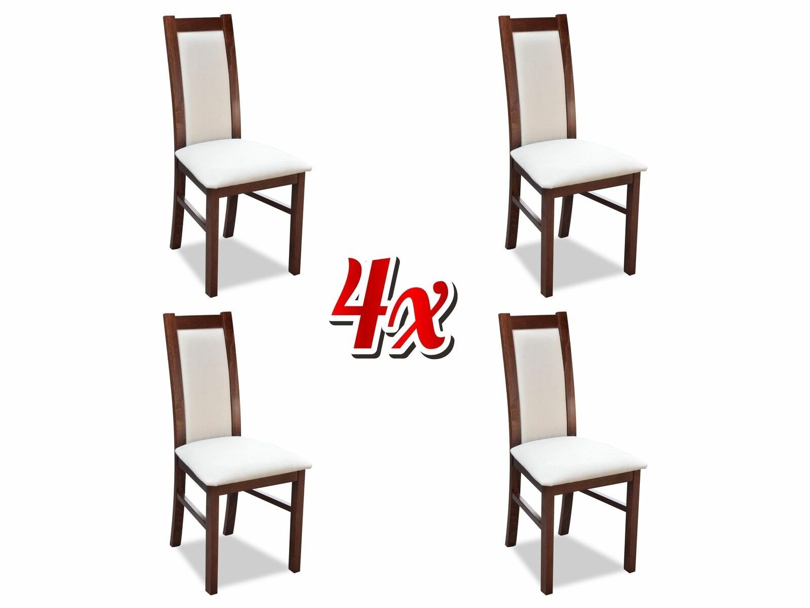 JVmoebel Stuhl, Esszimmer Garnitur Esszimmer K17 Echtes 4x Polster Holz Set Sitz Stuhl Stühle
