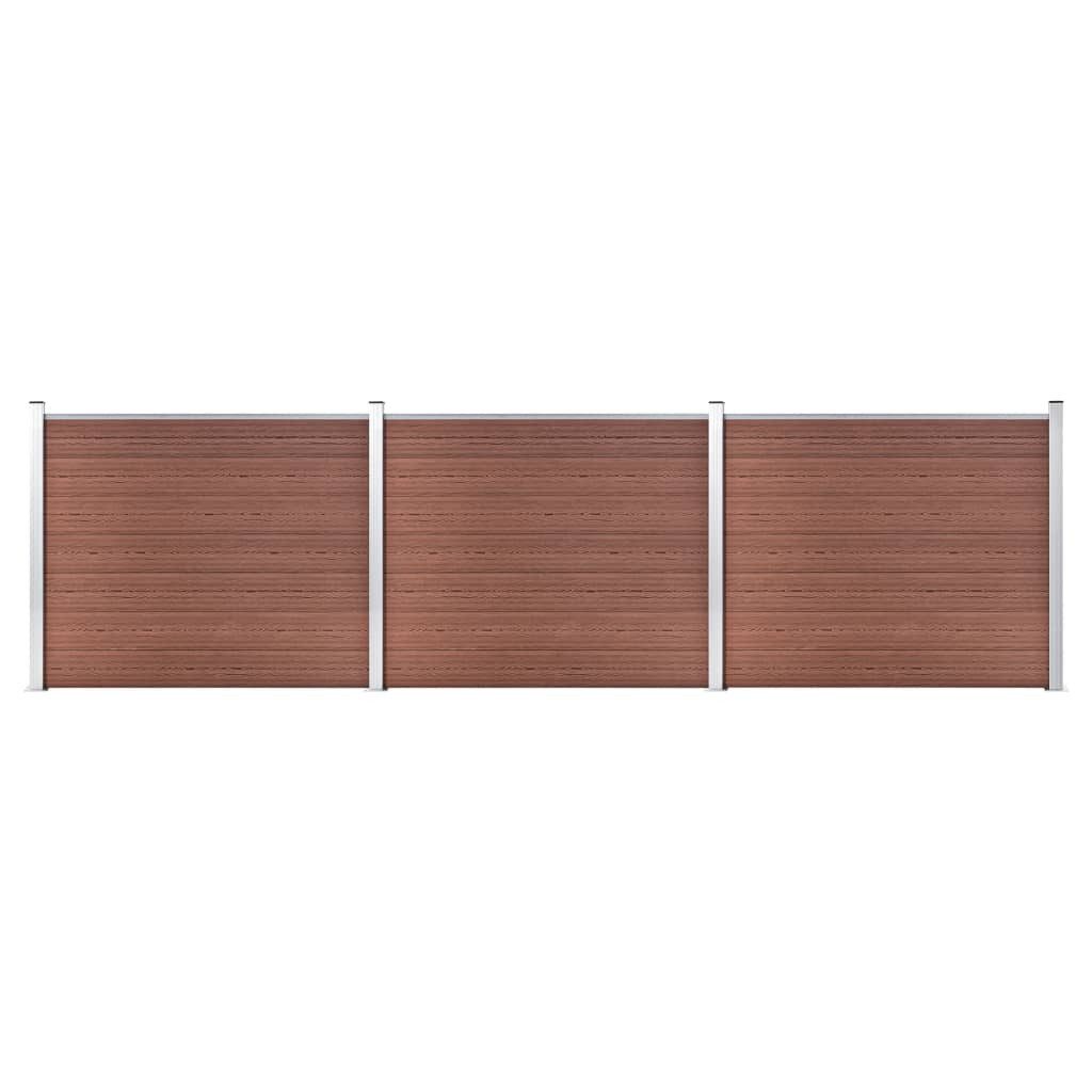 vidaXL Gartenzaun Zaunelement Set WPC 526x146 cm Braun, (1-St)