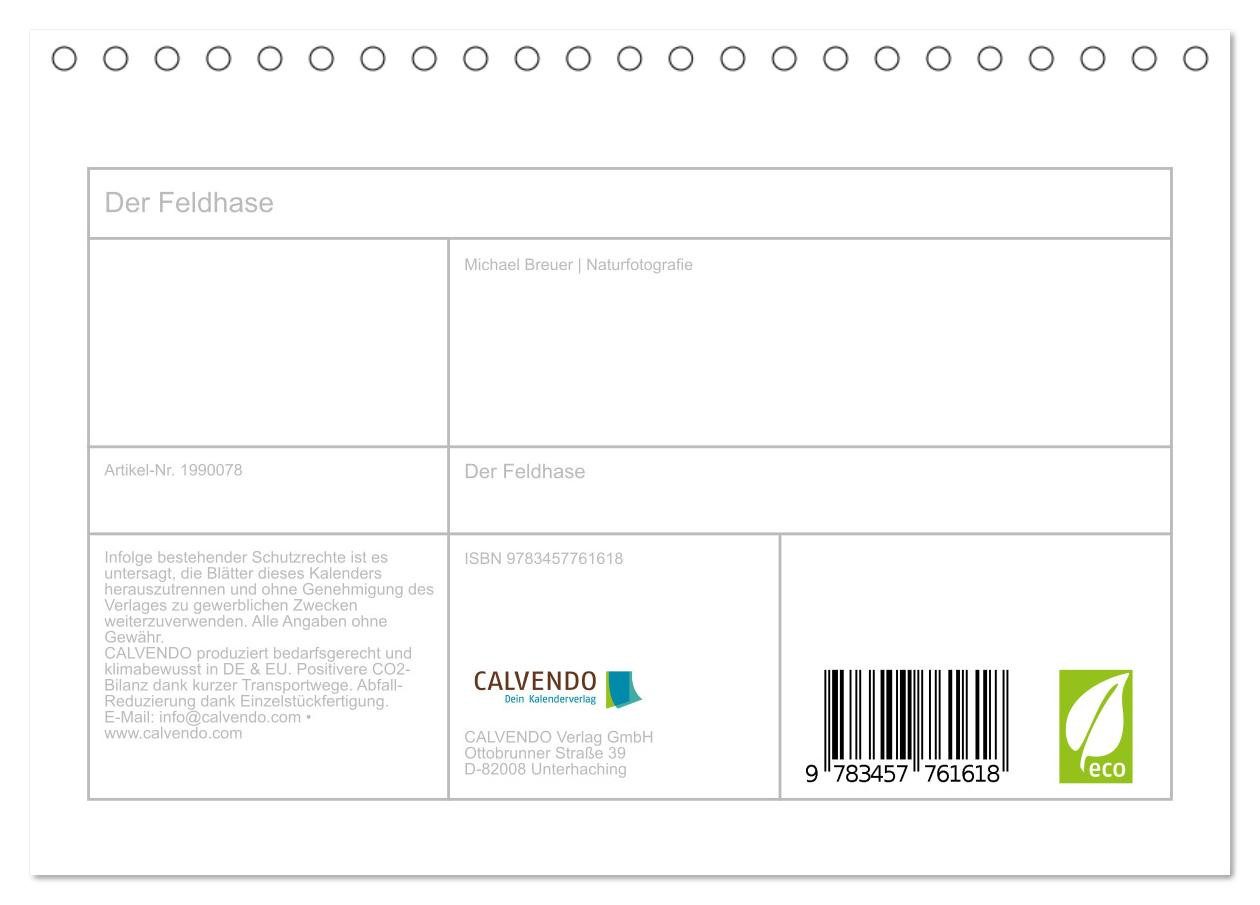 Thumbnail - CALVENDO Wandkalender Der Feldhase (Tischkalender 2026 DIN A5 quer), CALVENDO Monatskalender