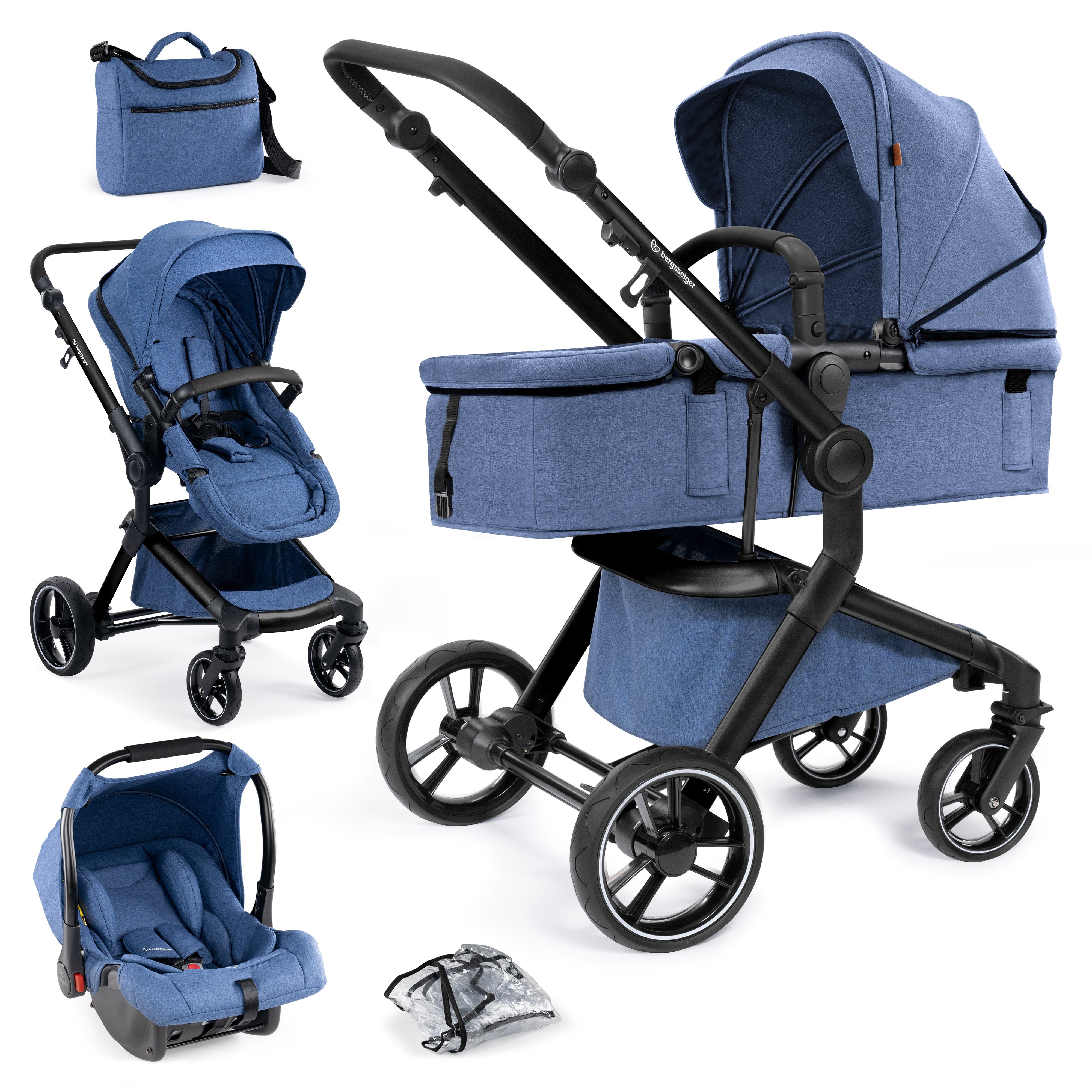 Kombi-Kinderwagen Bergsteiger Kinderwagen Lugo Kombikinderwagen 3in1/4in1