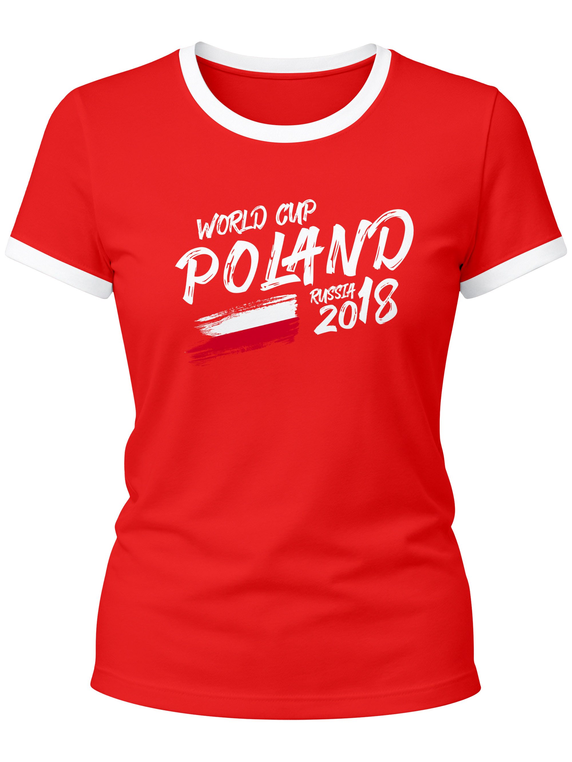 Print-Shirt Damen WM-Shirt Polen Poland Polska WM Fußball Weltmeisterschaft 2026