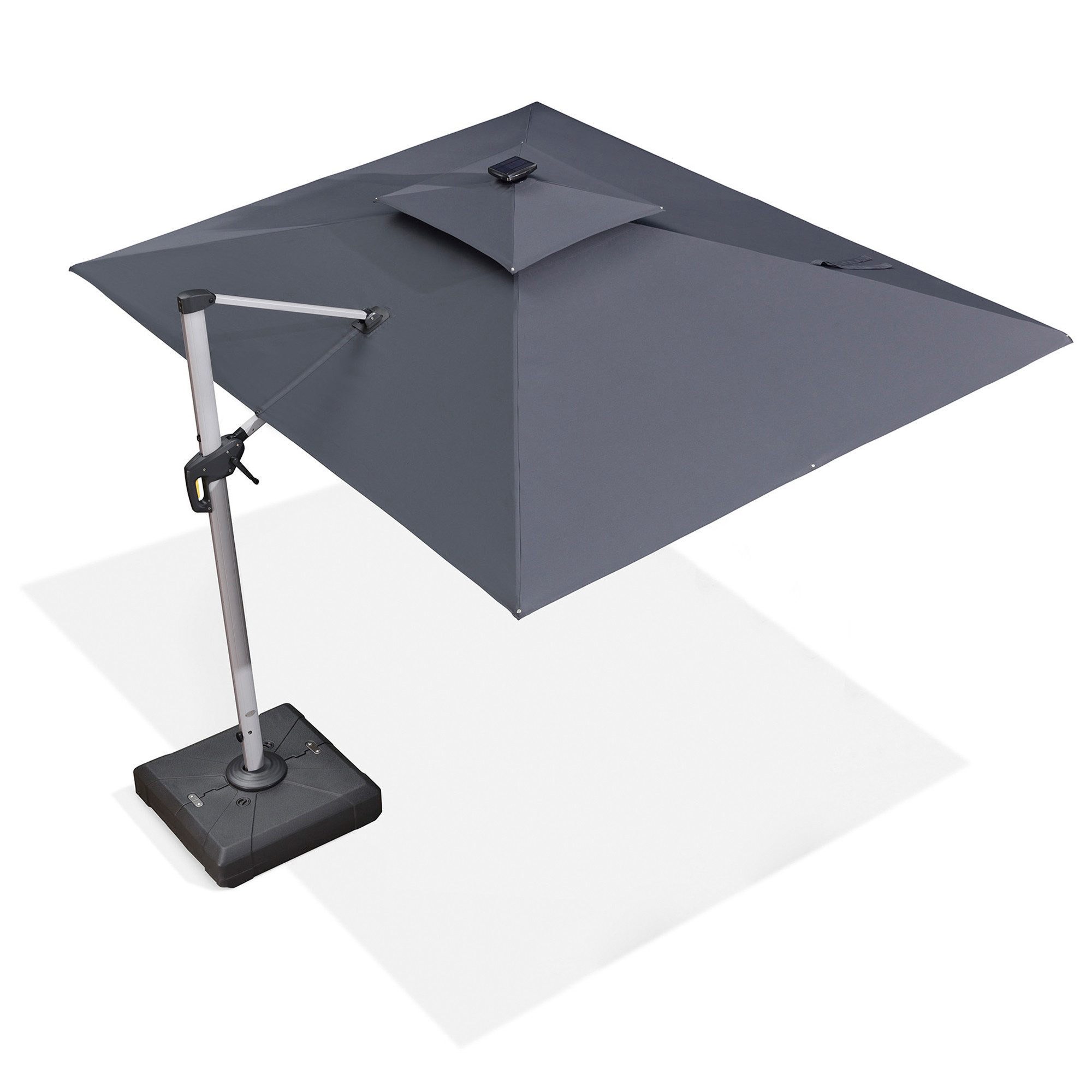 PURPLE LEAF Ampelschirm Rechteckig Gartenschirm, Sonnenschirm mit LED