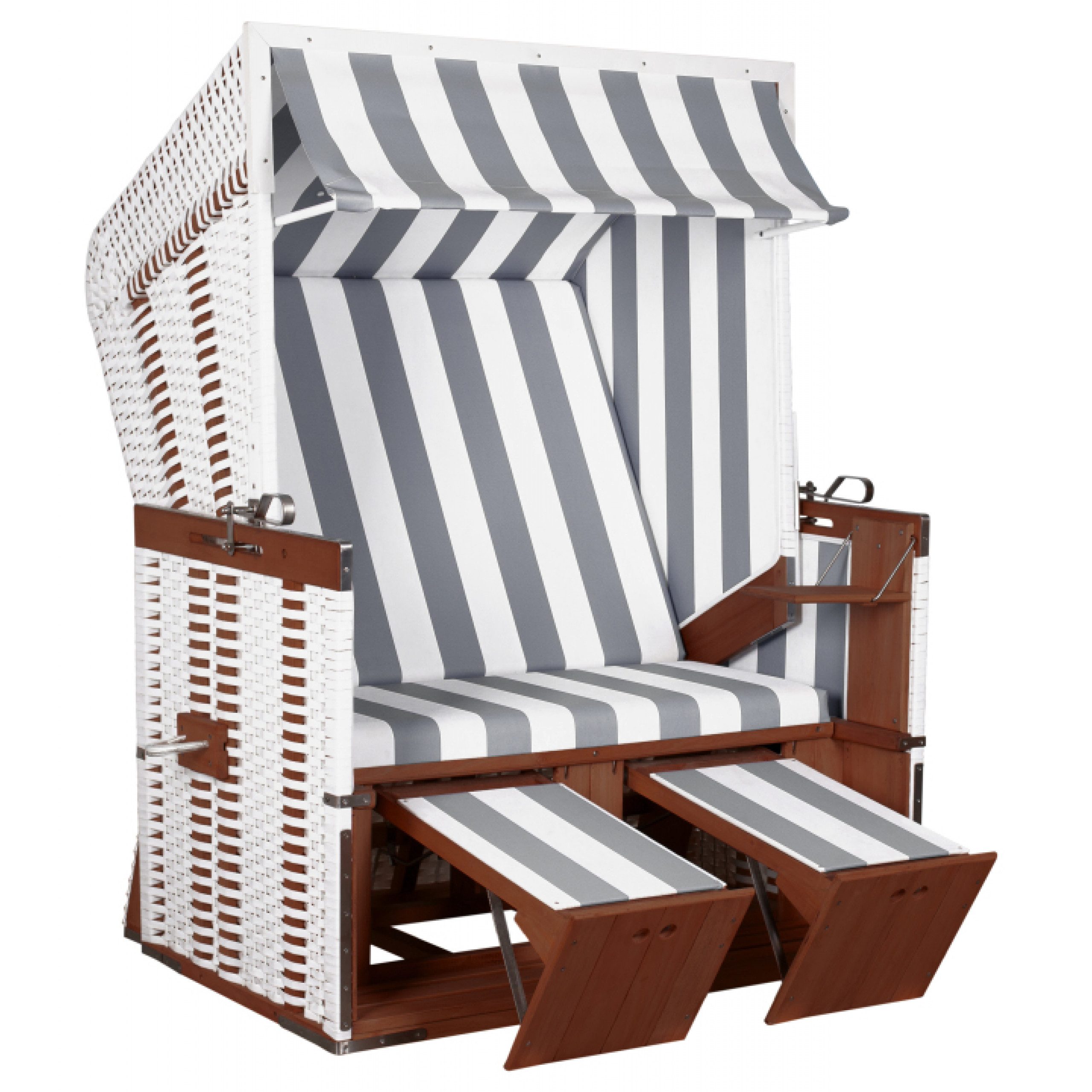 deVries Strandkorb deVries Profi Strandkorb Nordsee Sylt PVC white Gartenstrandkorb
