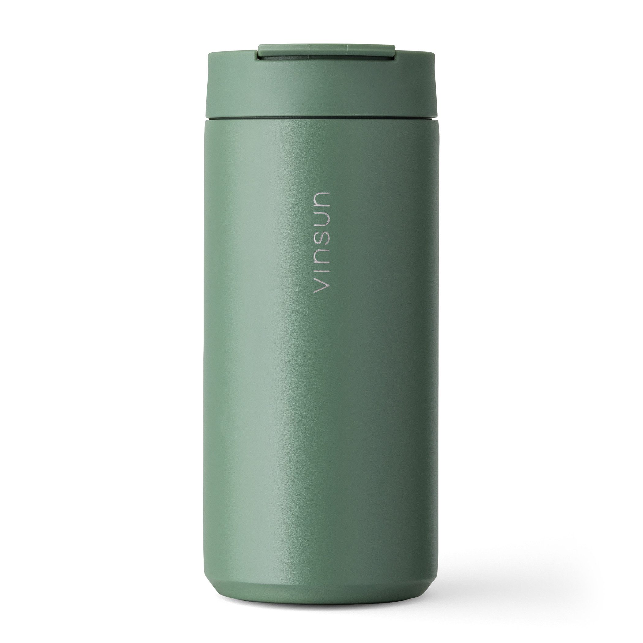 Vinsun Thermobecher Edelstahl Isolierbecher 350ml - Kaffeebecher doppelwandig isoliert, 2-tlg., Edelstahl, BPA frei, auslaufsicher, bruchfest, Kalt- und Heißgetränke