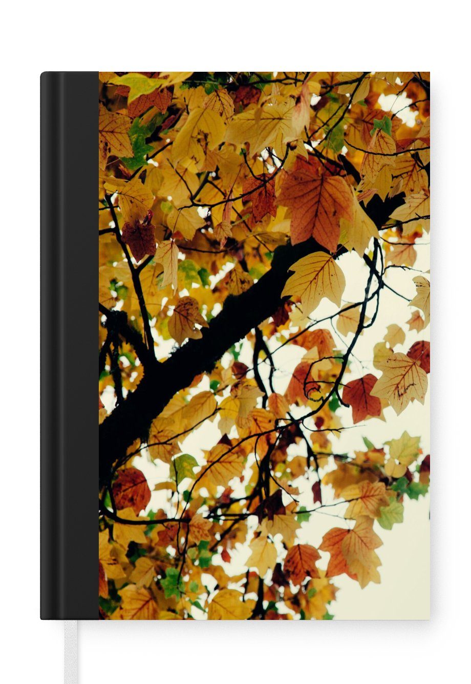 MuchoWow Notizbuch Bäume - Herbstblätter - Natur, Journal, Merkzettel, Tagebuch, Notizheft, A5, 98 Seiten, Haushaltsbuch