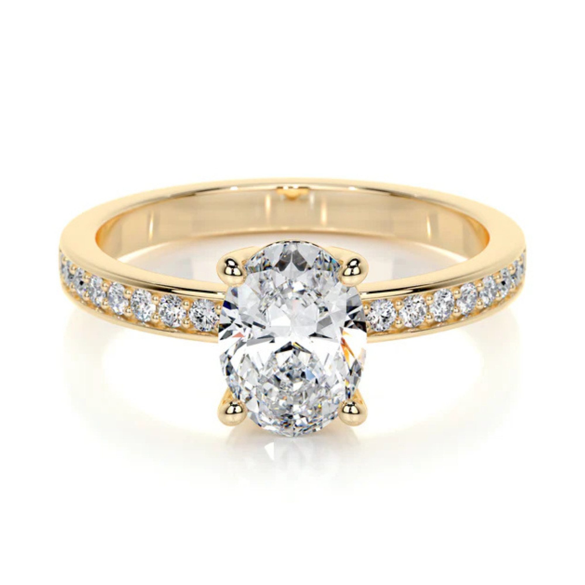 Nicole Manson Diamantring 585 Gold mit Ovaler Labordiamant 1.16ct - 3.20ct, Ovaler