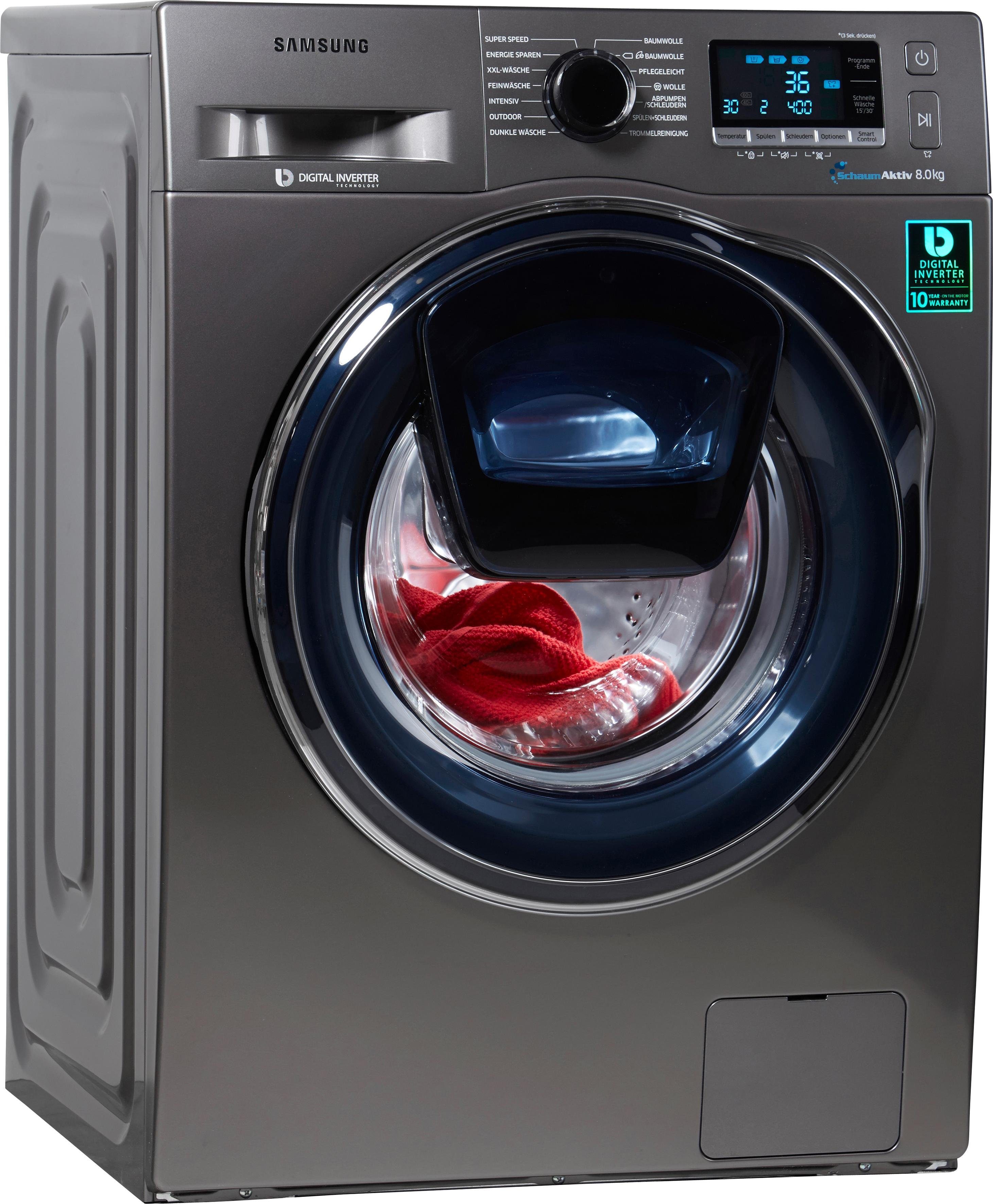 Samsung Waschmaschine WW6500 AddWash WW80K6404QX/EG, 8 kg, 1400 U/Min