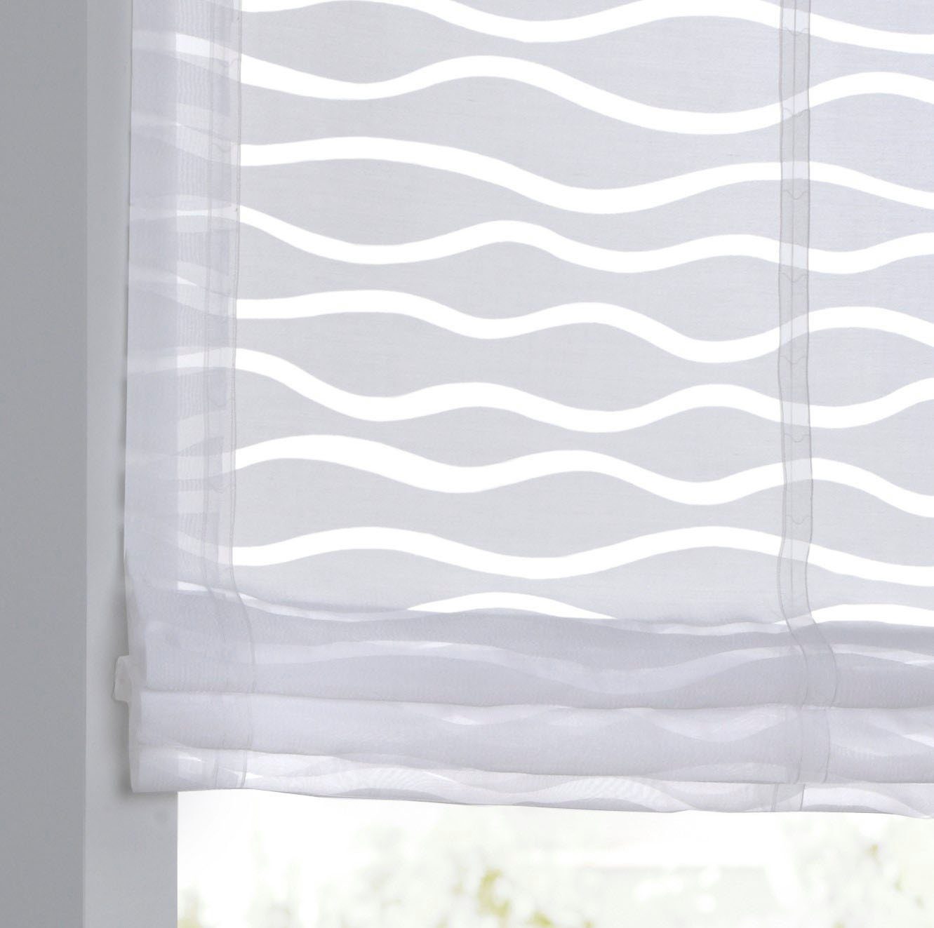 Kutti Raffrollo Enya, mit Hakenaufhängung, ohne Bohren, freihängend, Montage ohne Bohren, incl. Fensterhaken