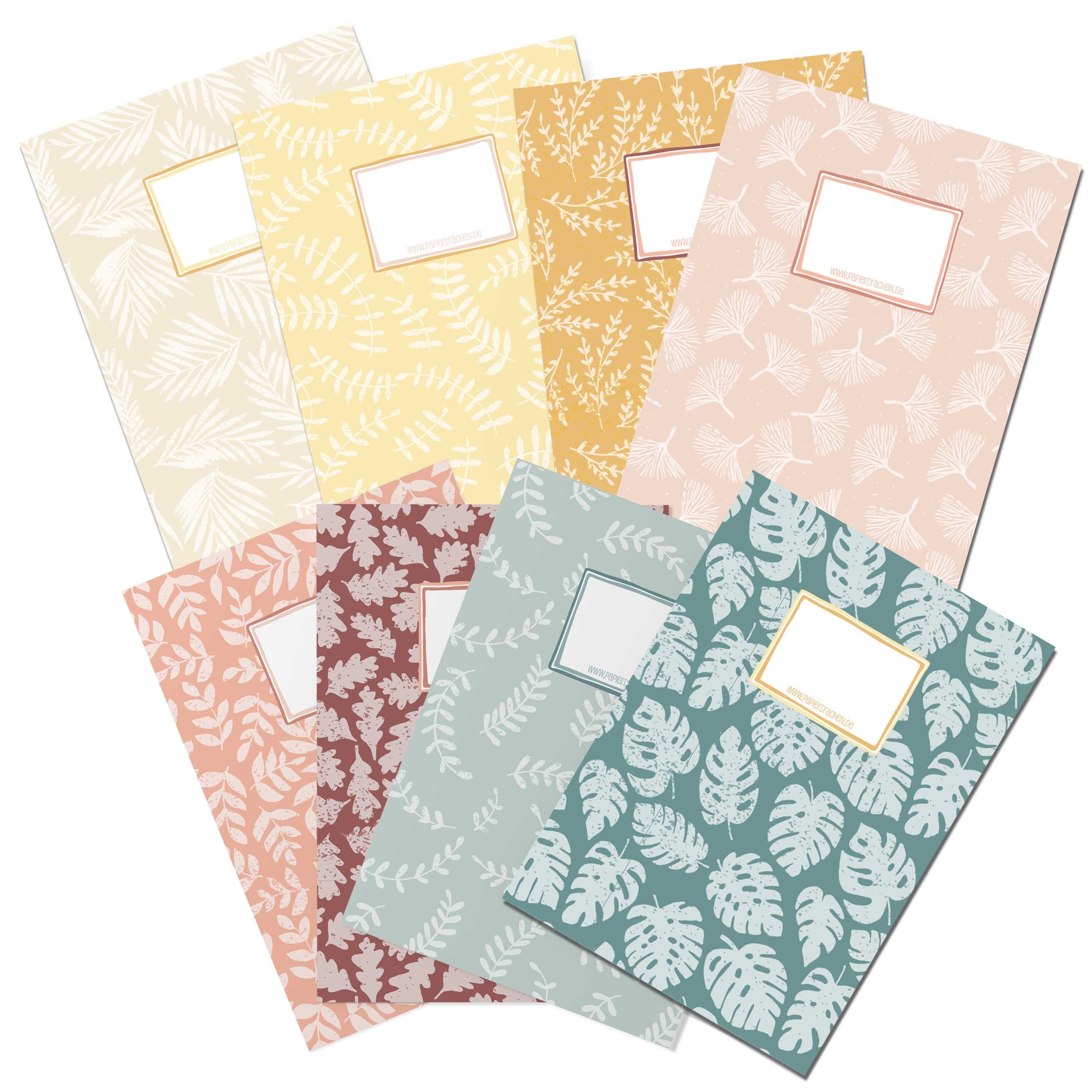 PAPIERDRACHEN Schulheft Heftumschläge - DIN A4, Papierheftumschläge