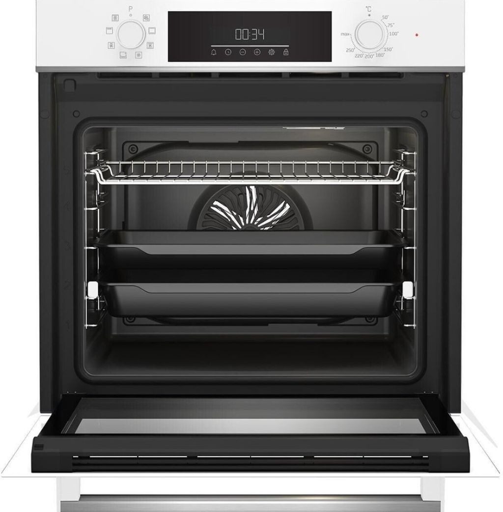 BEKO Backofen Teleskopauszug SteamShine® weiß BBIM14300WMS, mit 1-fach Teilauszug