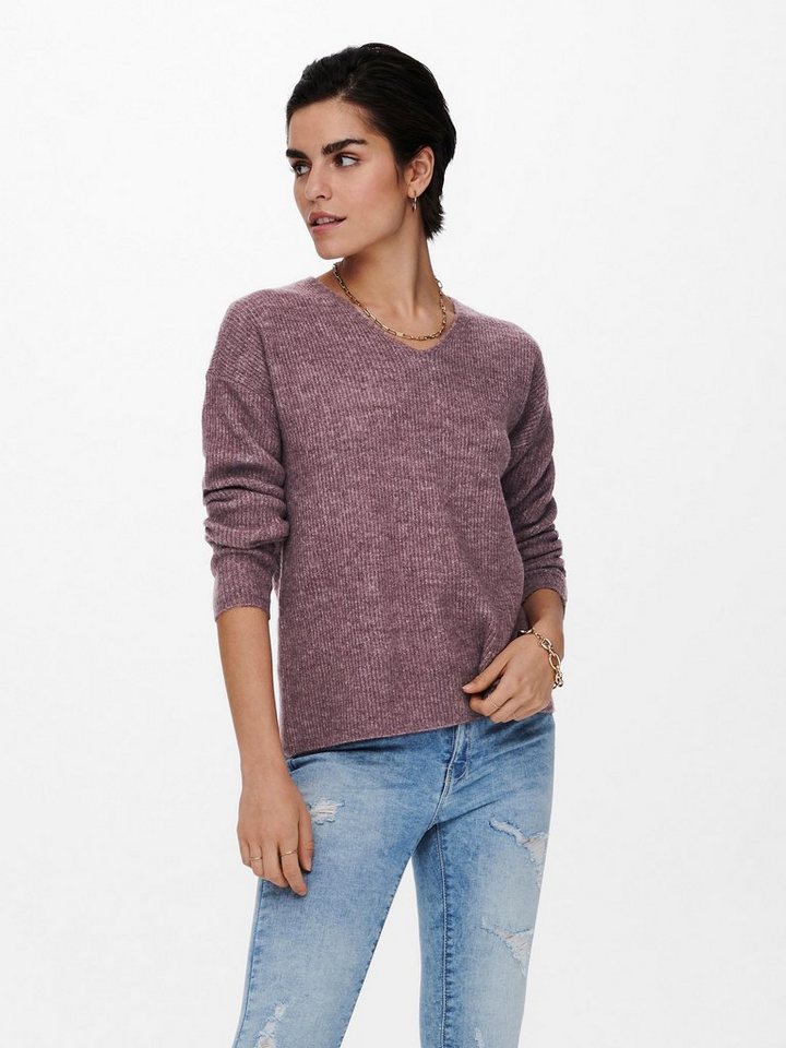 ONLY Strickpullover ONLCAMILLA V-NECK L/S PULLOVER KNT NOOS Materialmix, regular fit