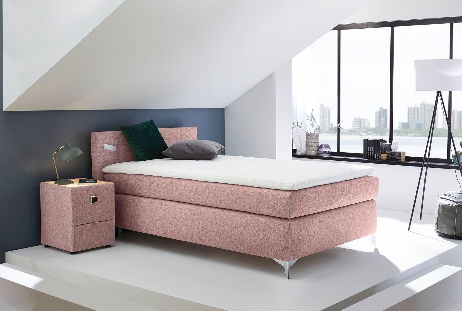 Jockenhöfer Gruppe Boxspringbett NORA inkl. Bonell-Federkernmatratze H2/H3, inkl. Topper, verstellbares Kopfteil, 100/120/140 cm x 200 cm – Bild 2 von 5